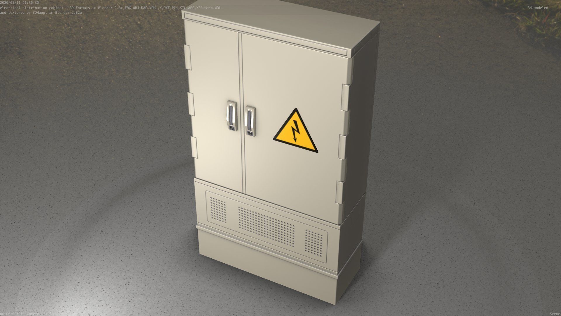 Electrical Distribution Cabinet 87 Low-poly 3D model_48