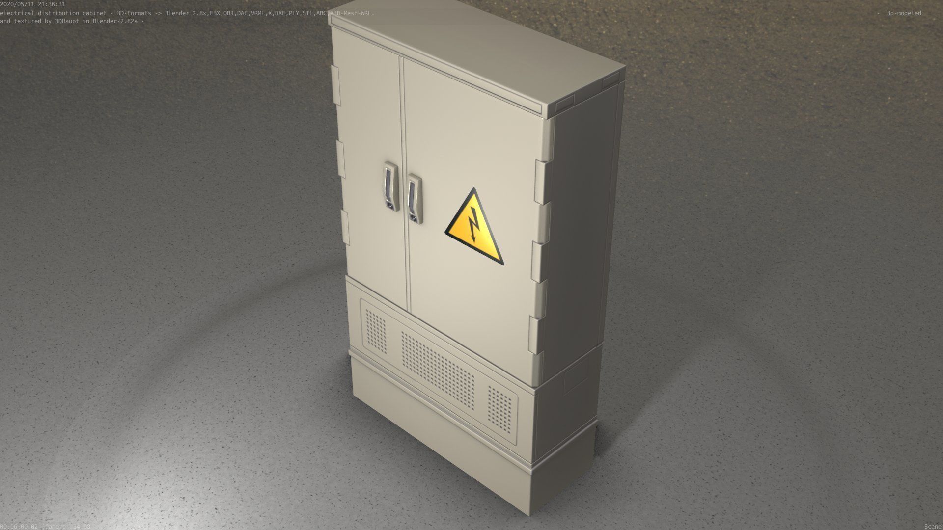 Electrical Distribution Cabinet 87 Low-poly 3D model_49