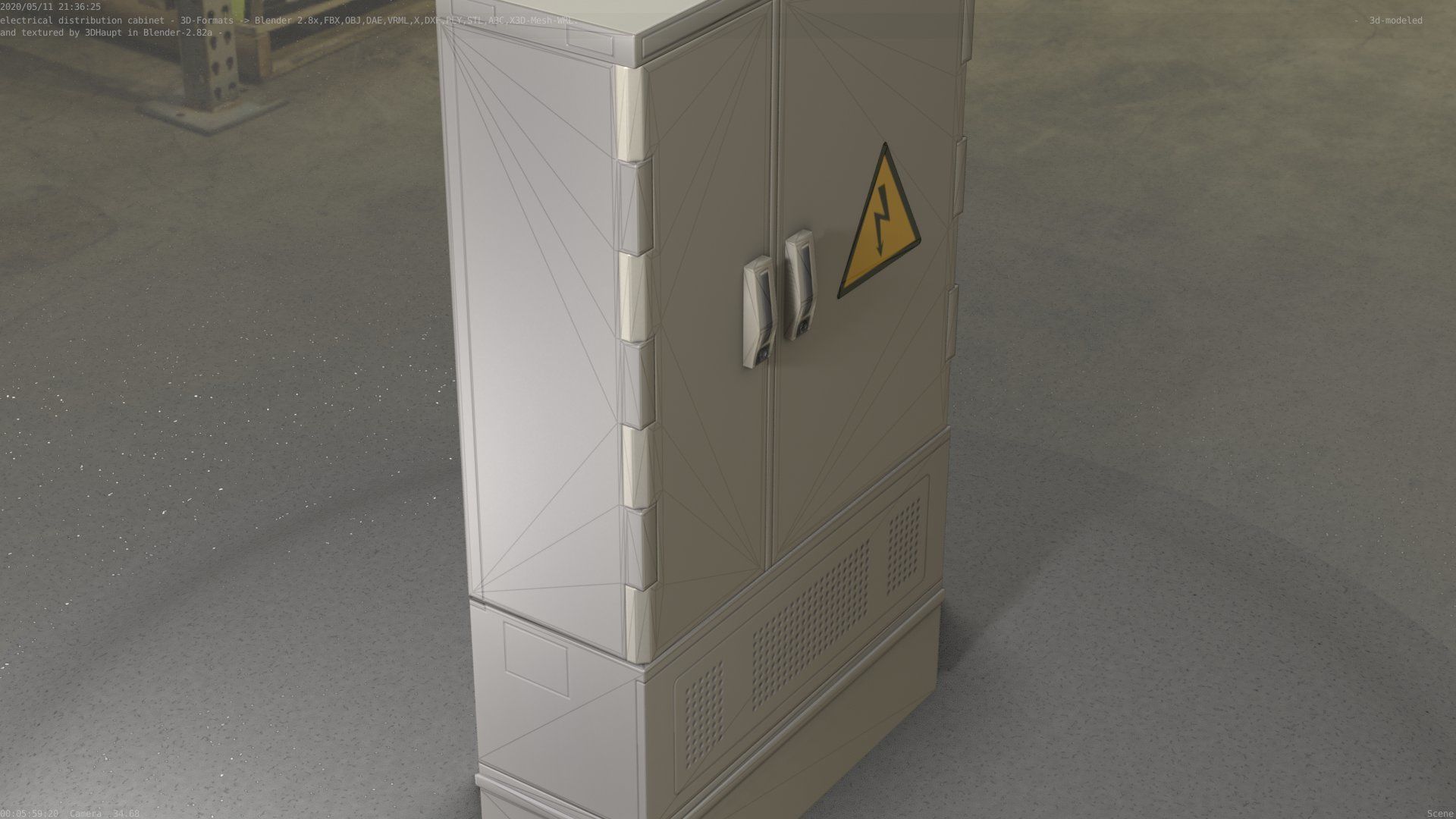 Electrical Distribution Cabinet 87 Low-poly 3D model_44