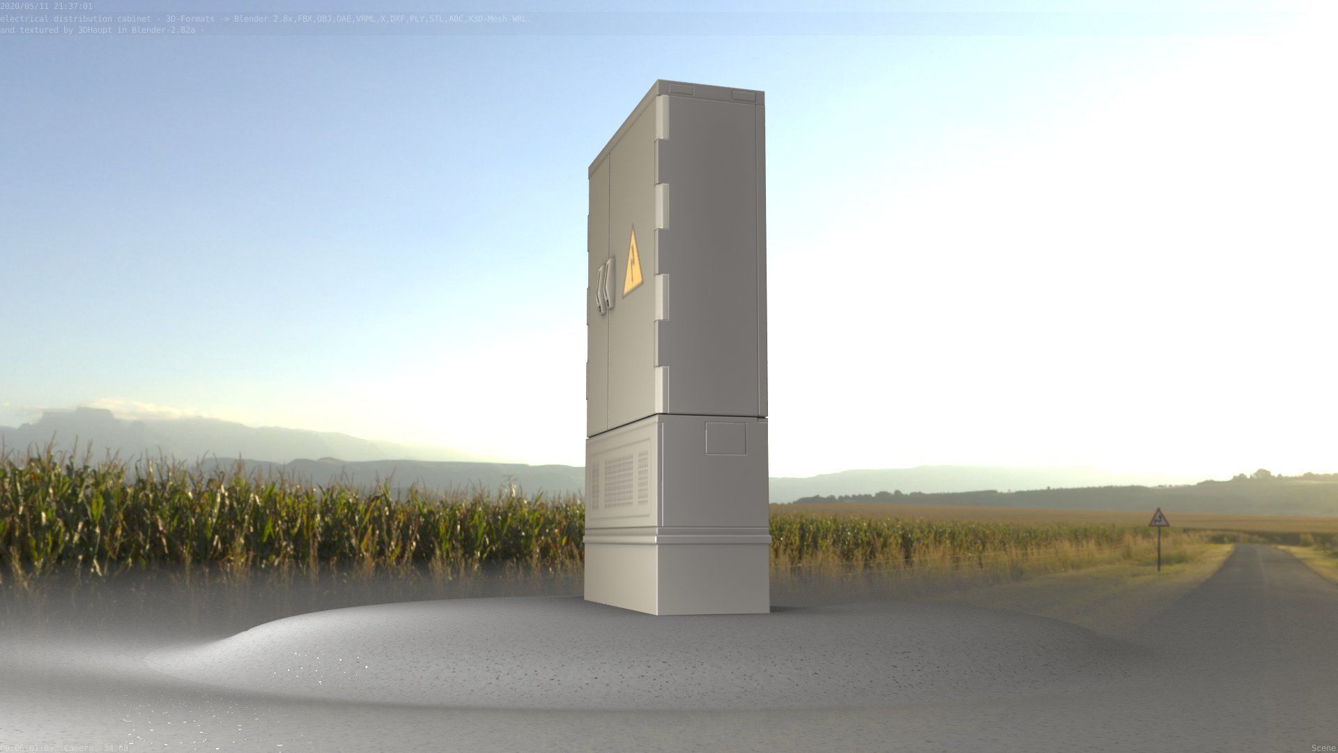 Electrical Distribution Cabinet 87 Low-poly 3D model_7