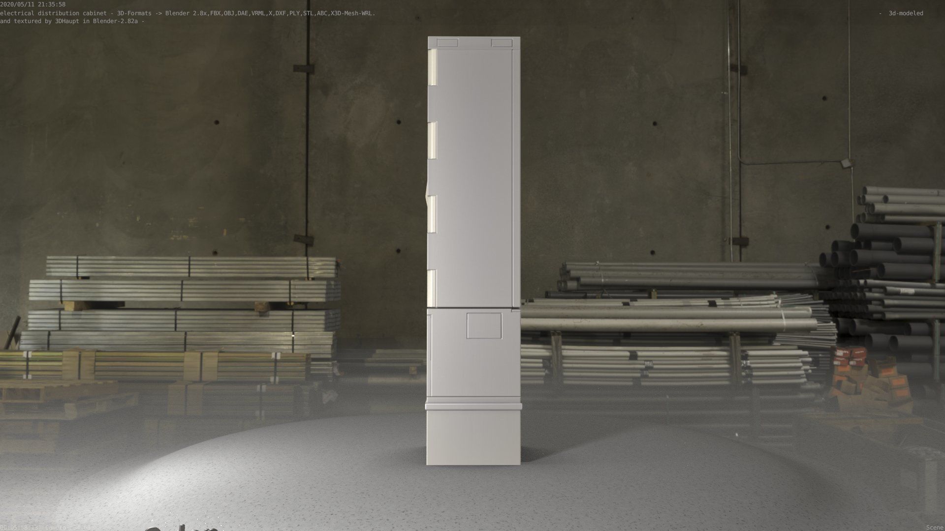 Electrical Distribution Cabinet 87 Low-poly 3D model_13