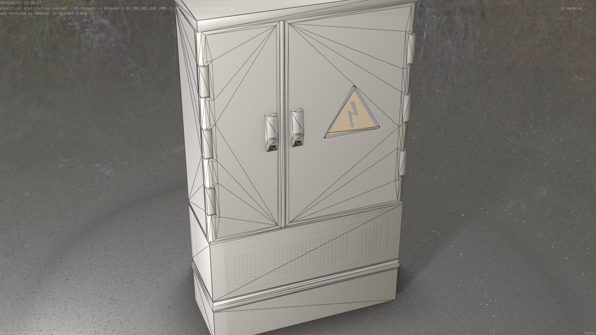 Electrical Distribution Cabinet 87 Low-poly 3D model_46
