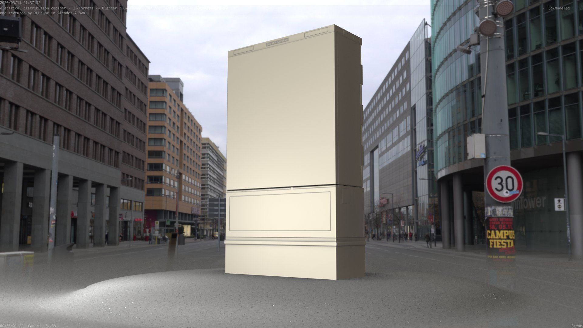 Electrical Distribution Cabinet 87 Low-poly 3D model_87