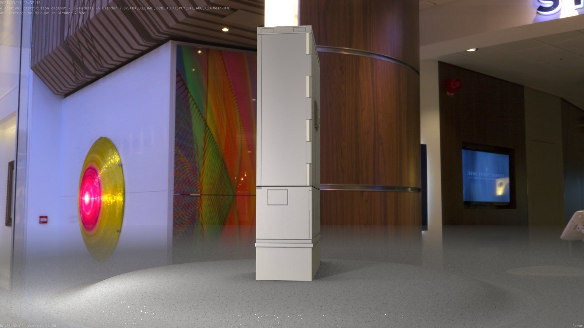 Electrical Distribution Cabinet 87 Low-poly 3D model_92