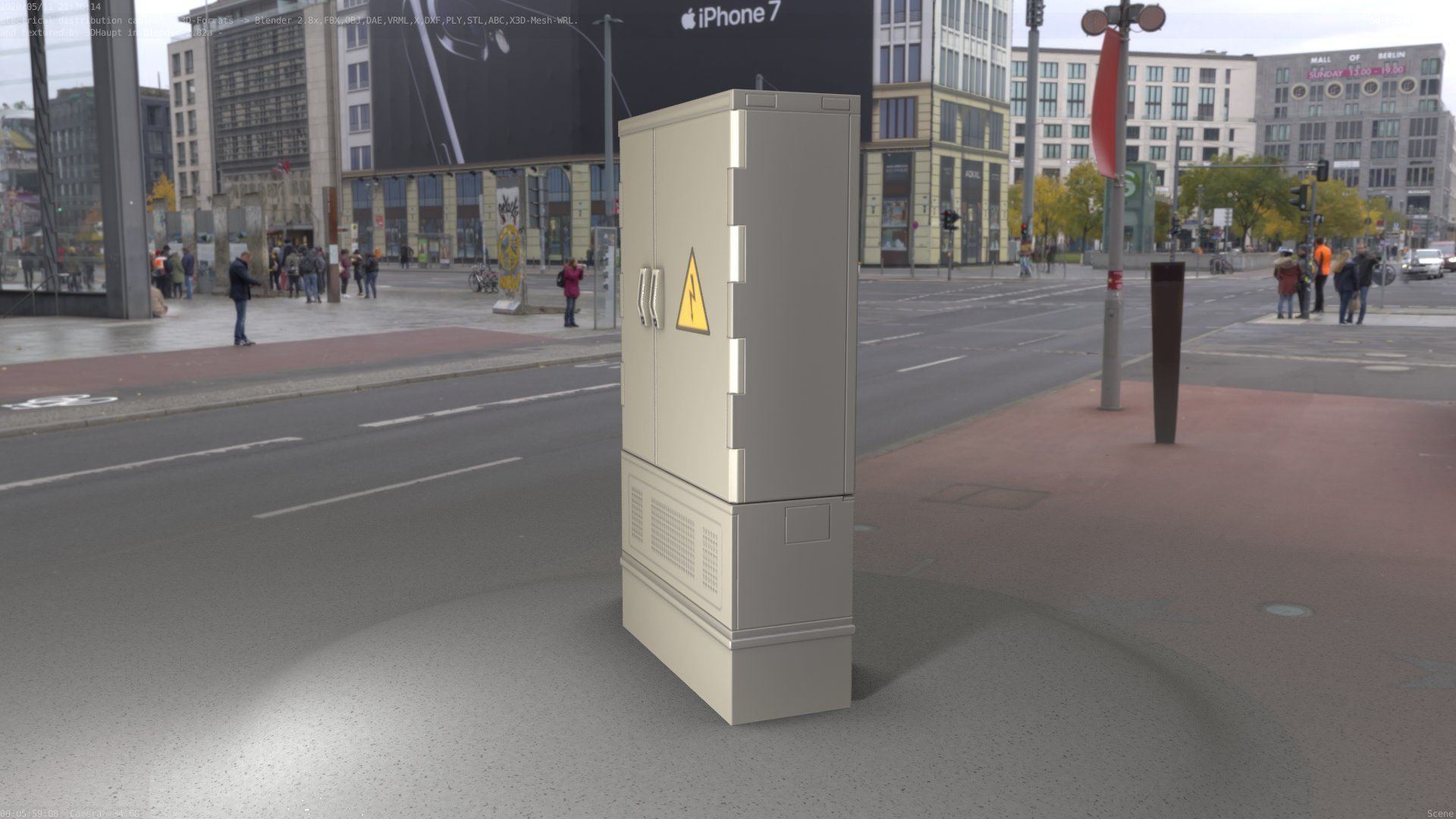 Electrical Distribution Cabinet 87 Low-poly 3D model_32