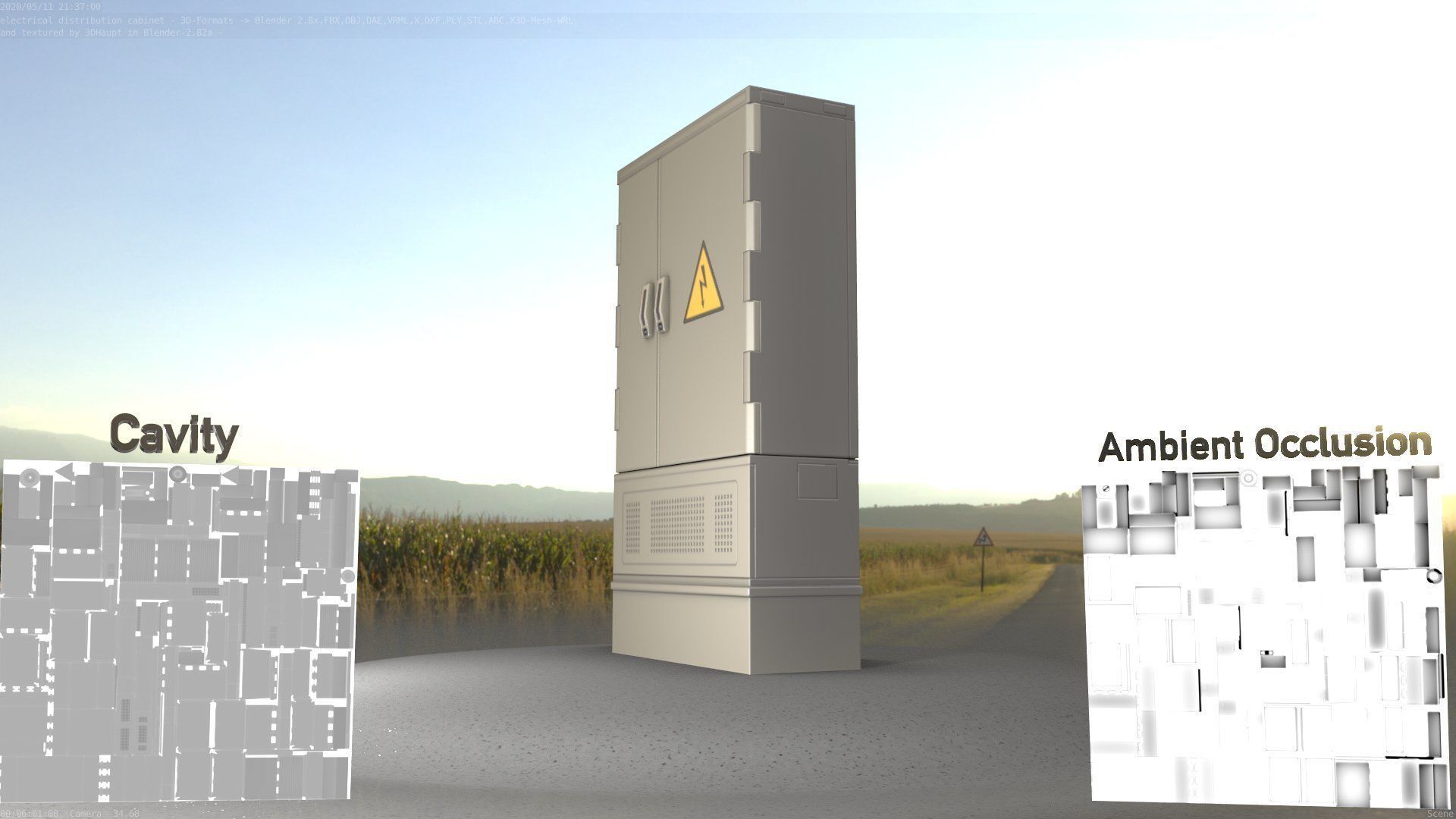 Electrical Distribution Cabinet 87 Low-poly 3D model_5