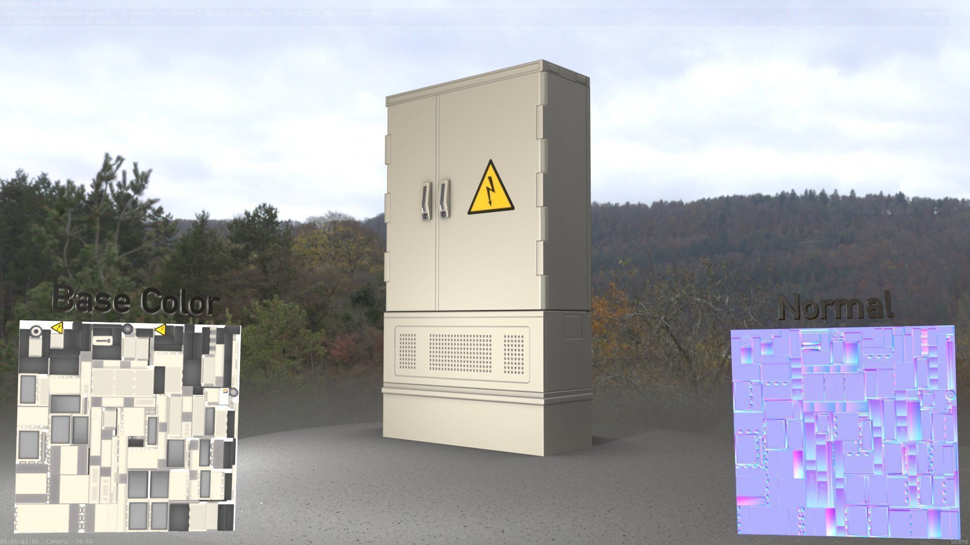 Electrical Distribution Cabinet 87 Low-poly 3D model_3