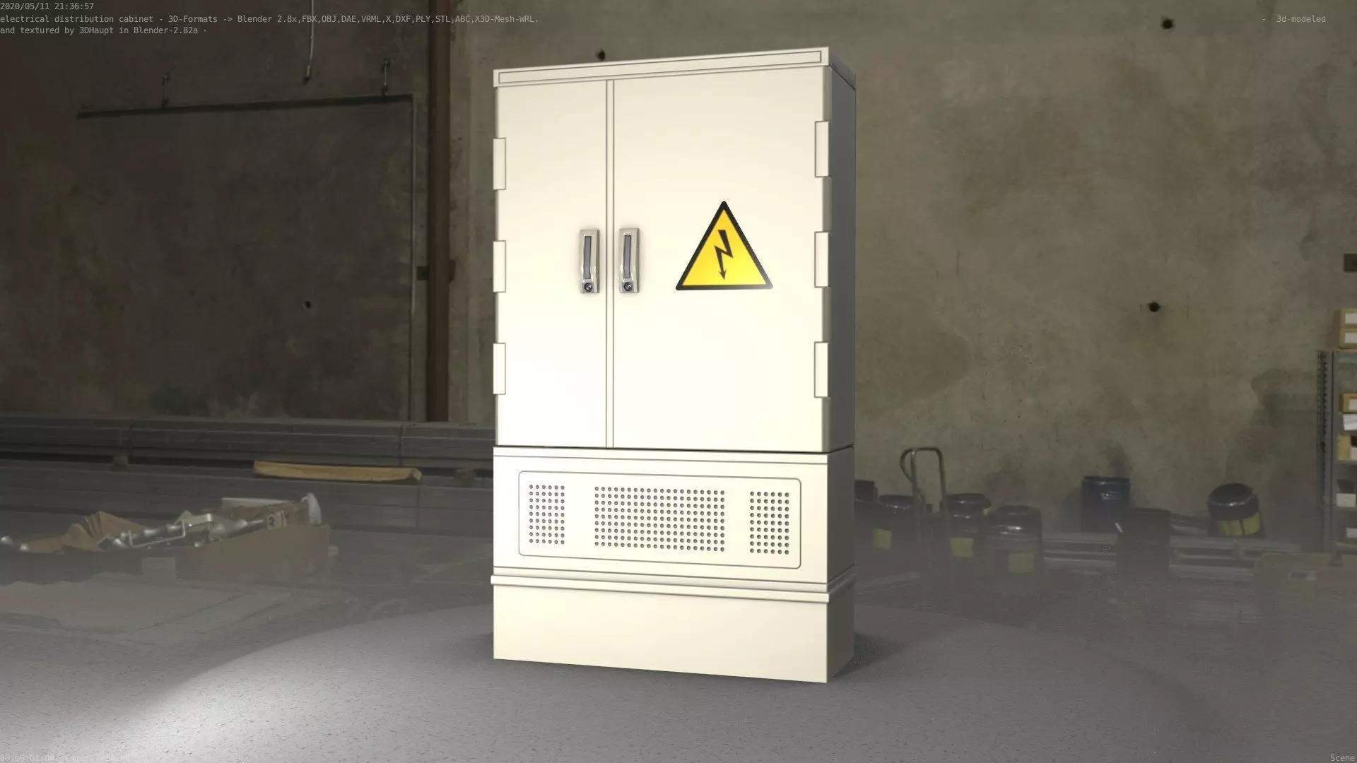 Electrical Distribution Cabinet 87 Low-poly 3D model_0