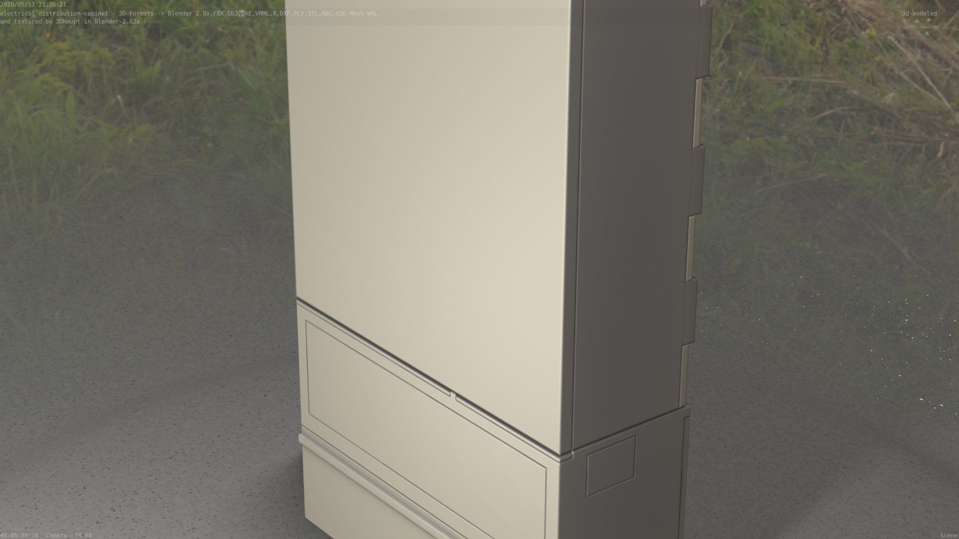 Electrical Distribution Cabinet 87 Low-poly 3D model_40