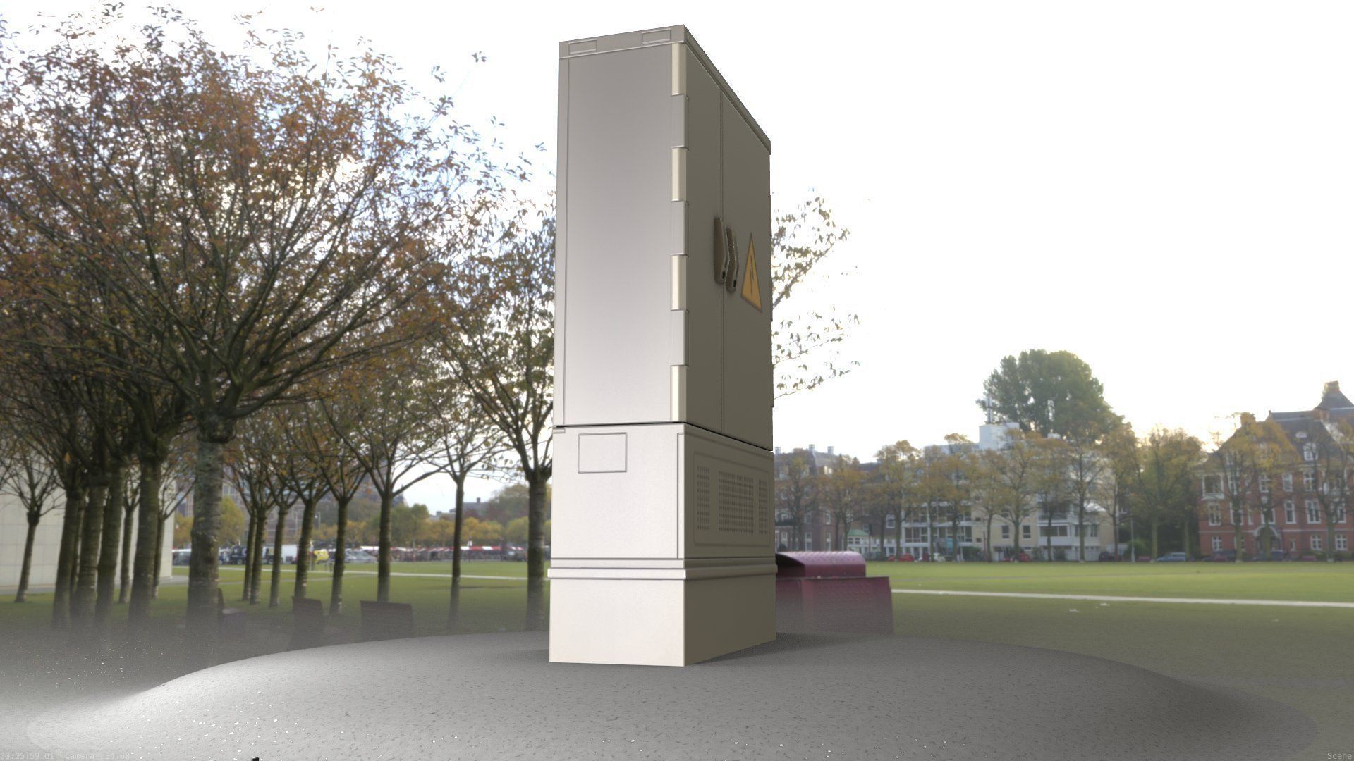 Electrical Distribution Cabinet 87 Low-poly 3D model_25