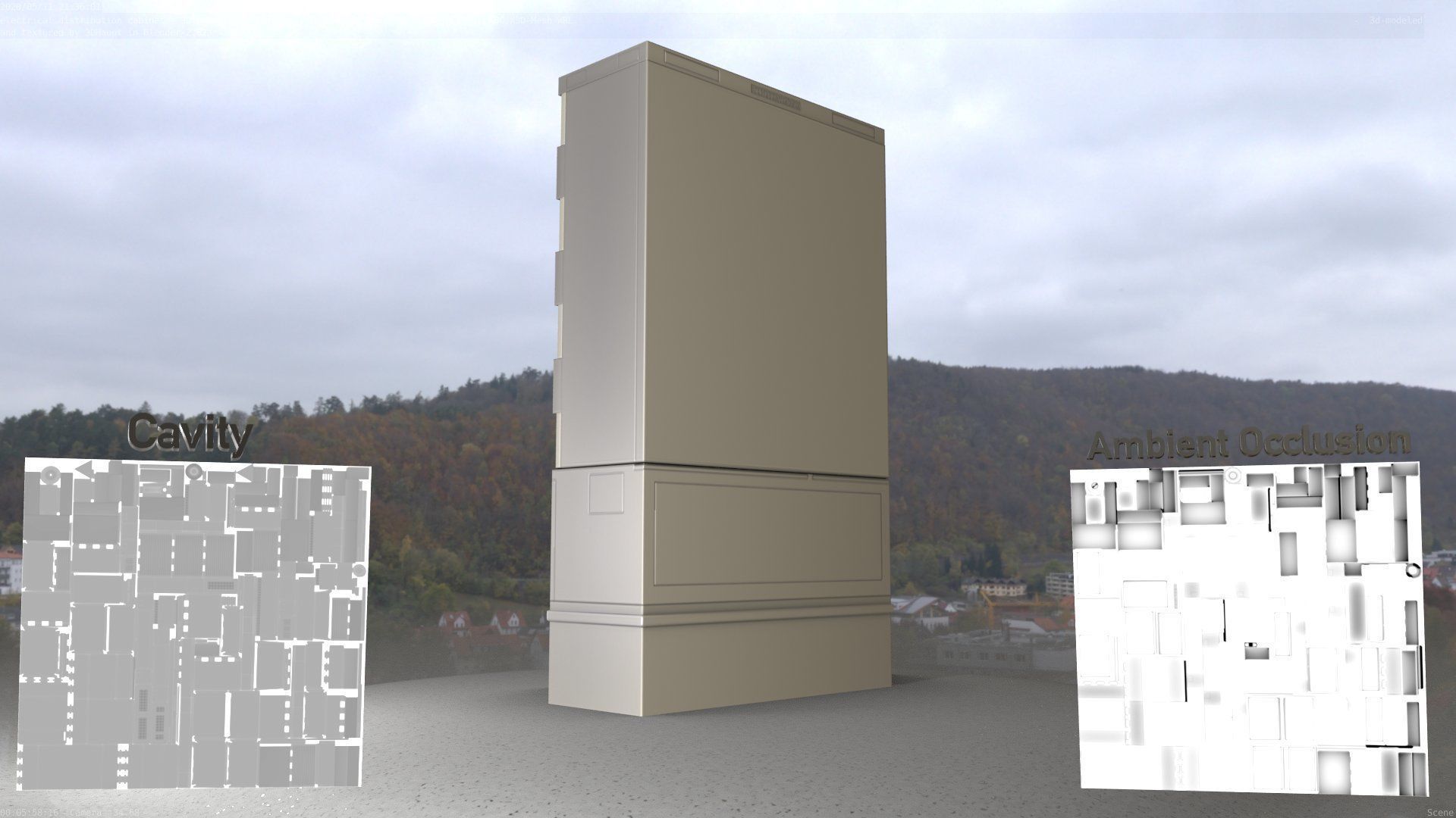 Electrical Distribution Cabinet 87 Low-poly 3D model_16