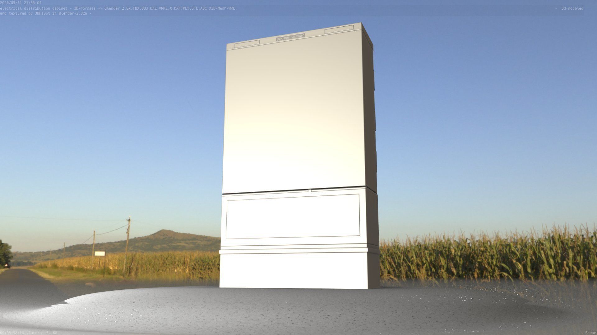 Electrical Distribution Cabinet 87 Low-poly 3D model_20