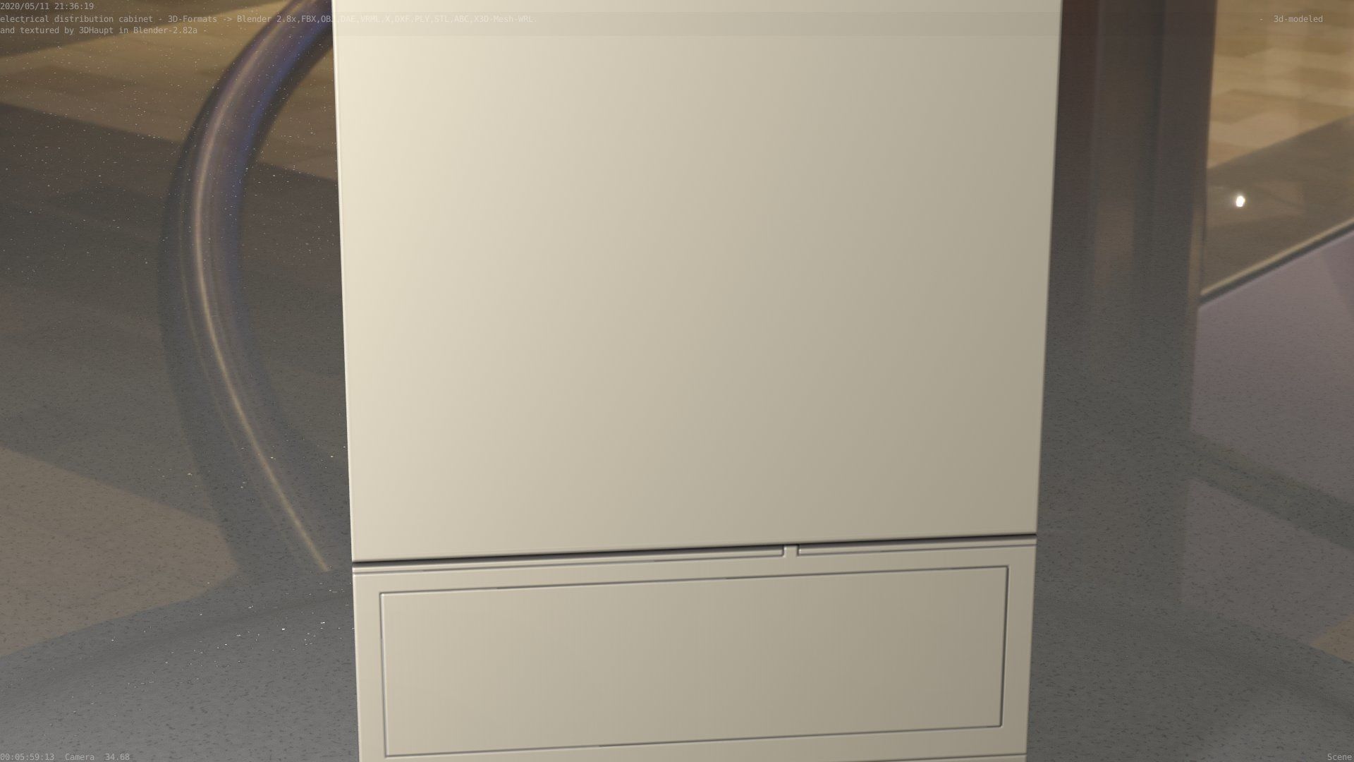 Electrical Distribution Cabinet 87 Low-poly 3D model_37