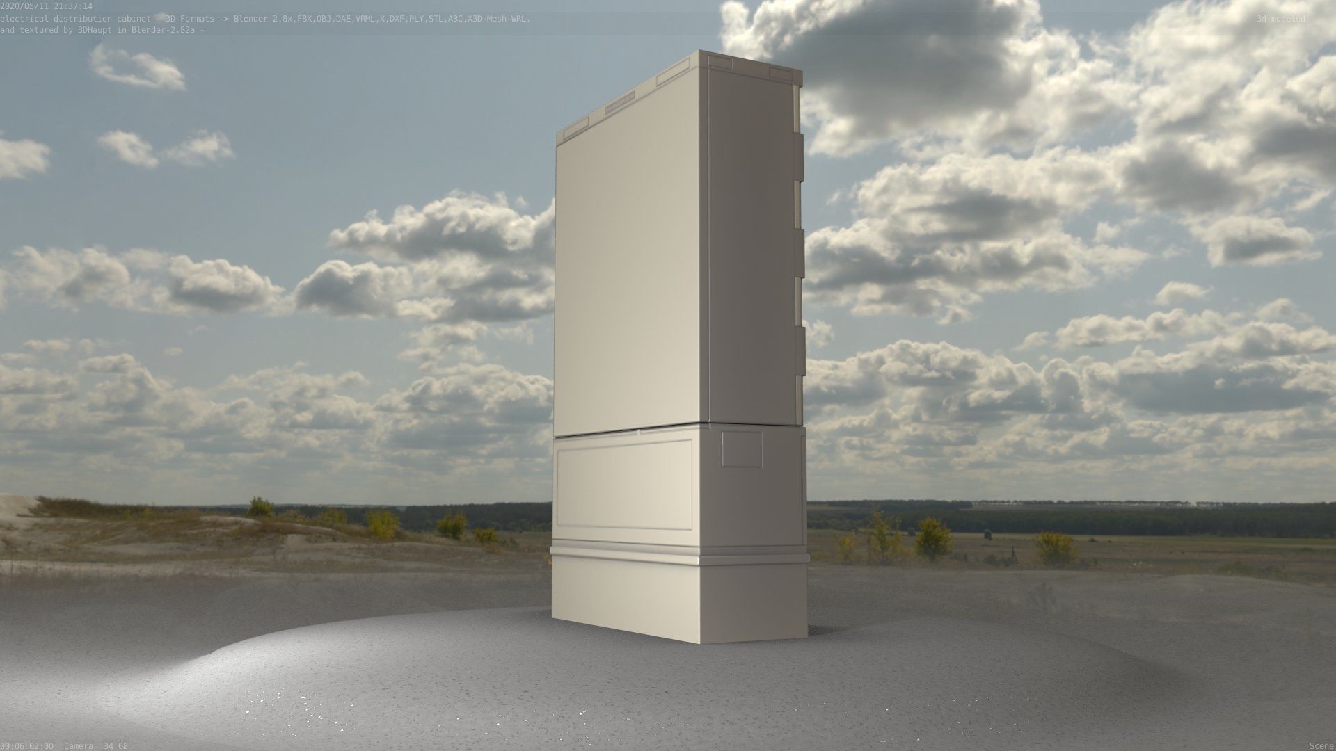 Electrical Distribution Cabinet 87 Low-poly 3D model_89