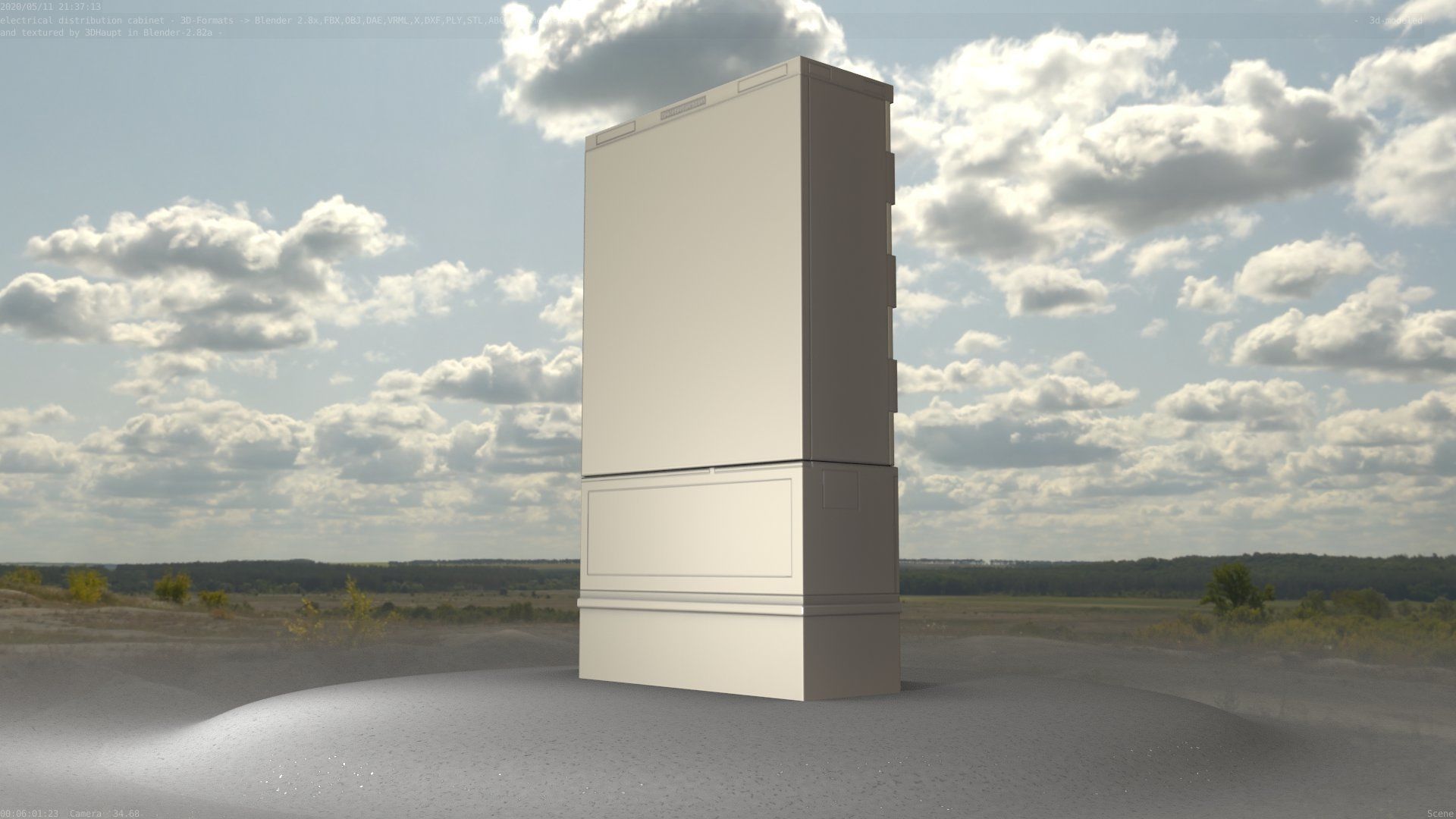 Electrical Distribution Cabinet 87 Low-poly 3D model_88