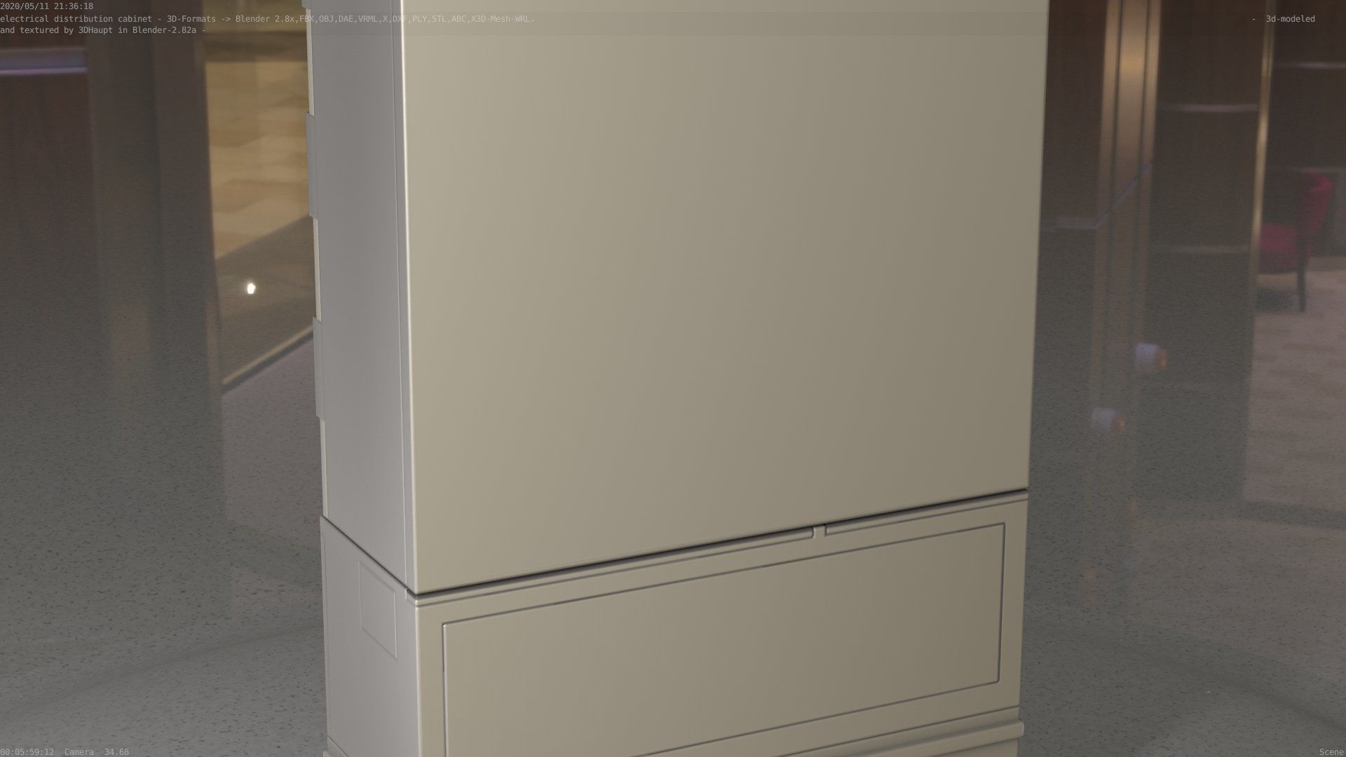 Electrical Distribution Cabinet 87 Low-poly 3D model_36