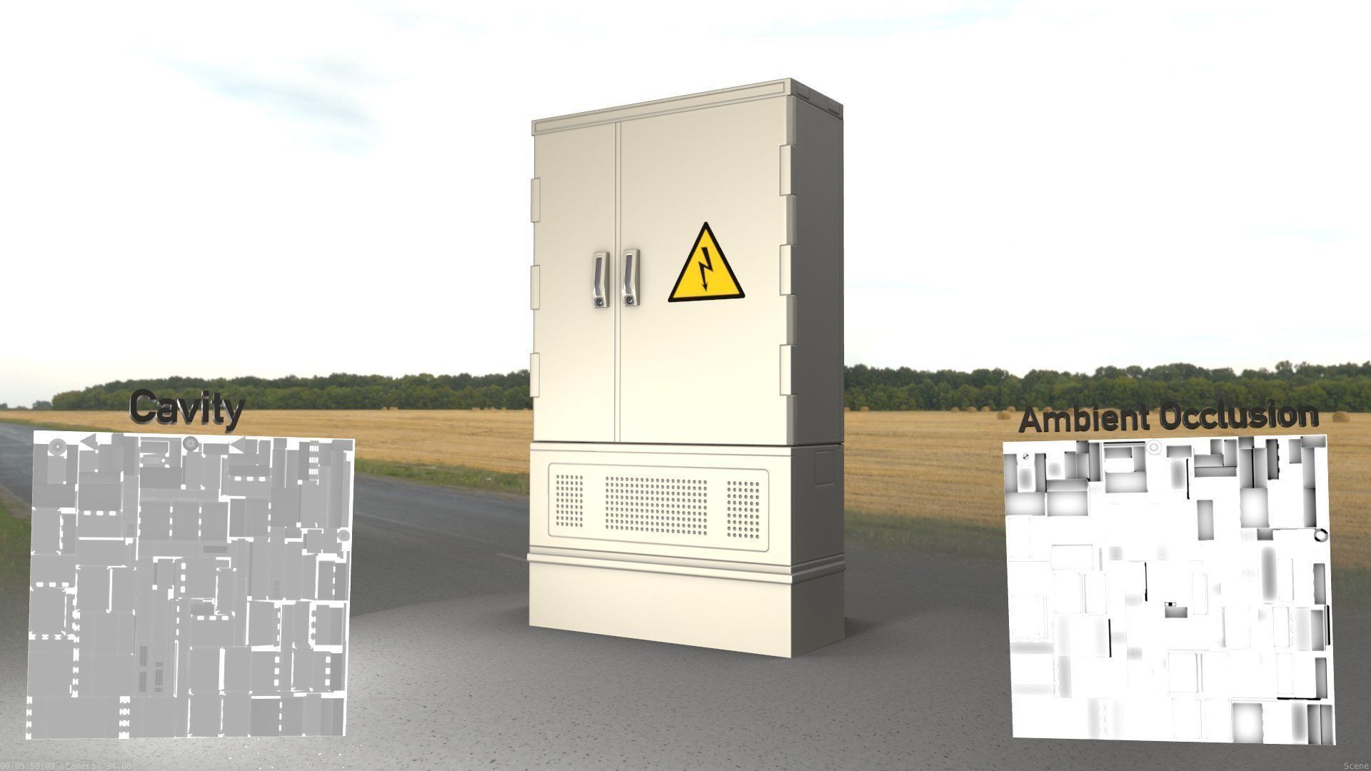 Electrical Distribution Cabinet 87 Low-poly 3D model_9