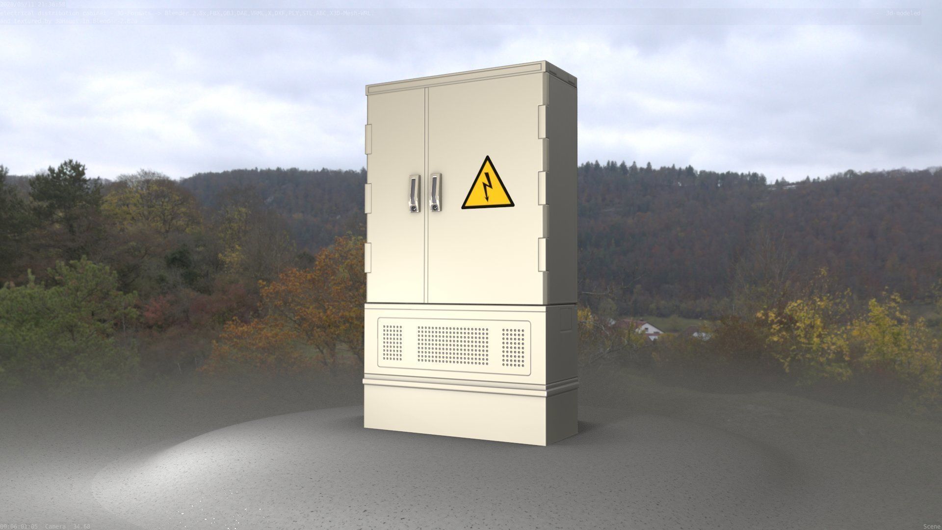 Electrical Distribution Cabinet 87 Low-poly 3D model_6