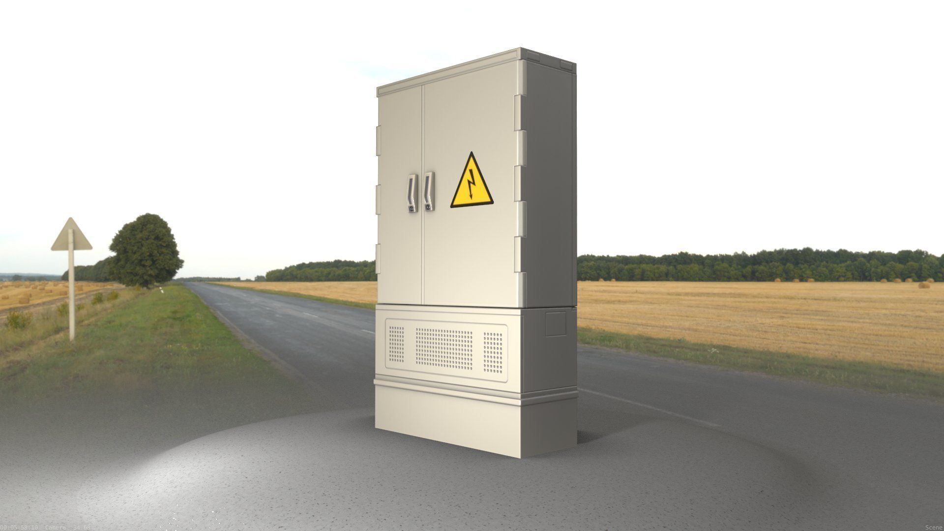 Electrical Distribution Cabinet 87 Low-poly 3D model_10