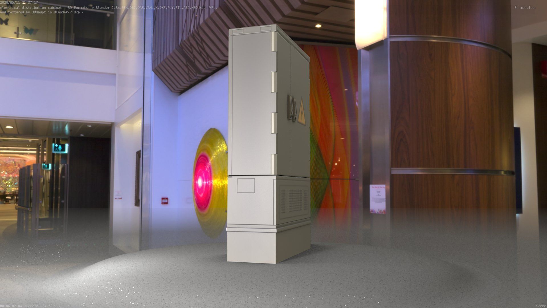 Electrical Distribution Cabinet 87 Low-poly 3D model_93