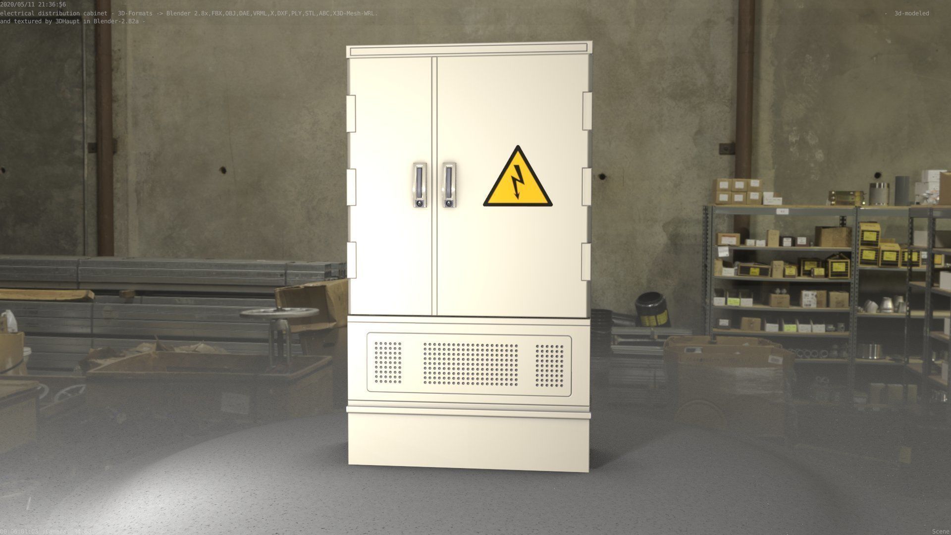 Electrical Distribution Cabinet 87 Low-poly 3D model_74