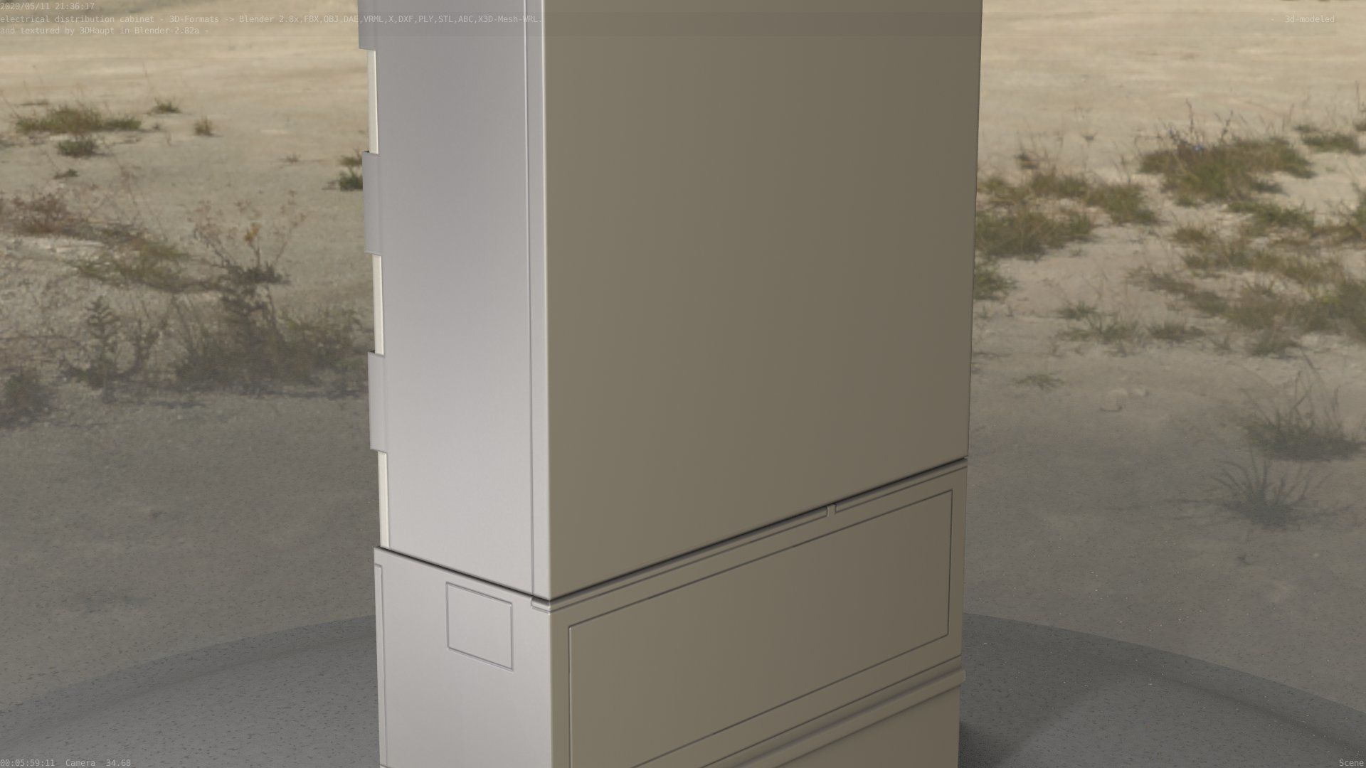 Electrical Distribution Cabinet 87 Low-poly 3D model_35