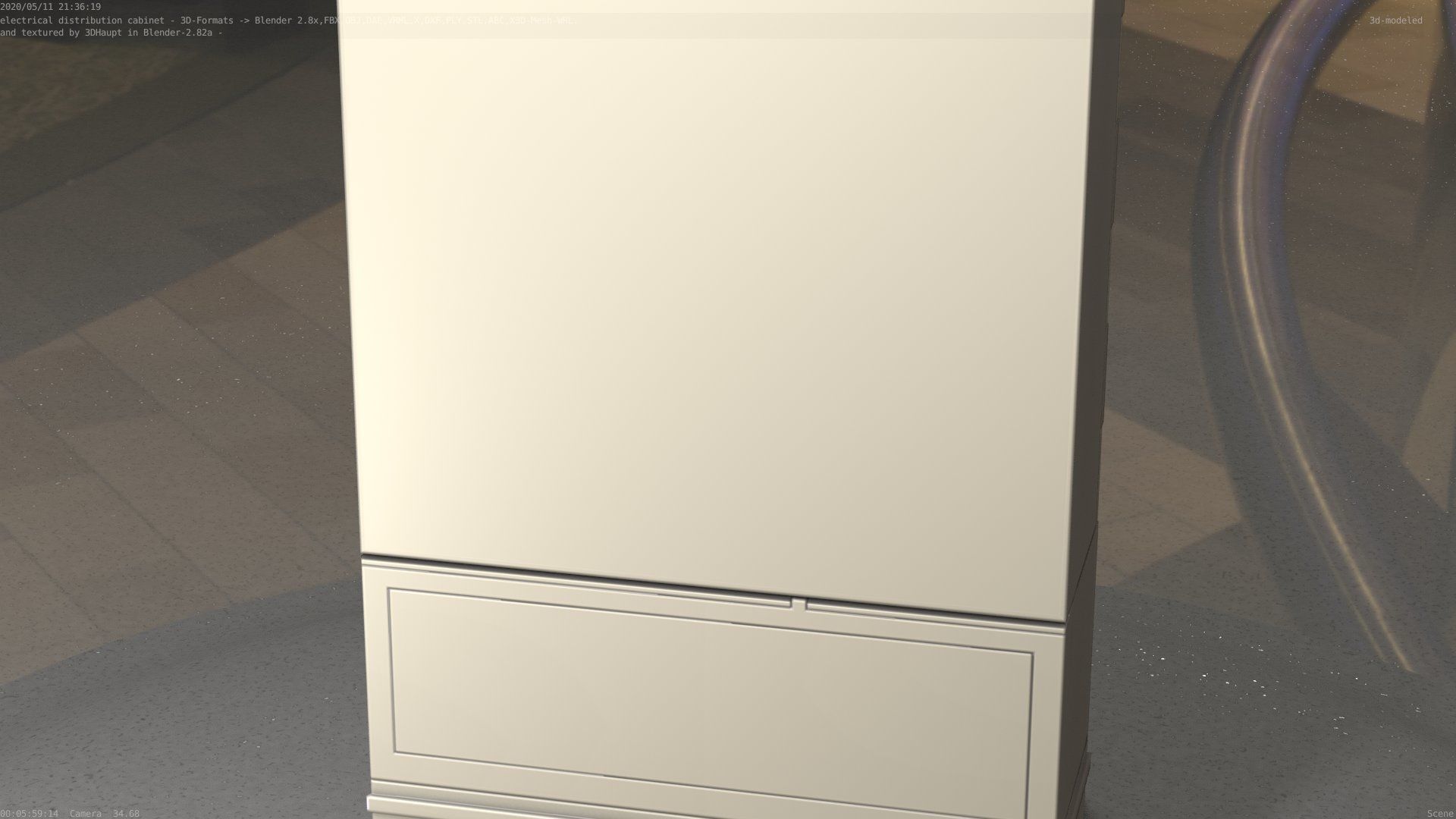 Electrical Distribution Cabinet 87 Low-poly 3D model_38