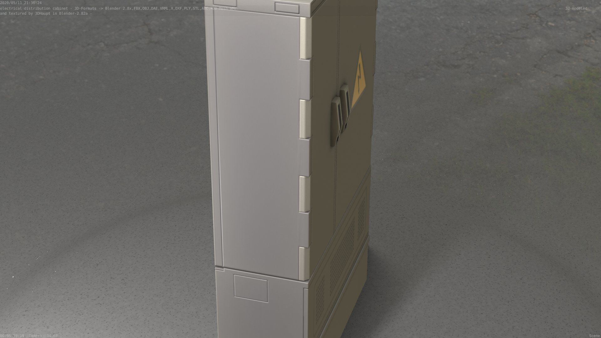 Electrical Distribution Cabinet 87 Low-poly 3D model_43
