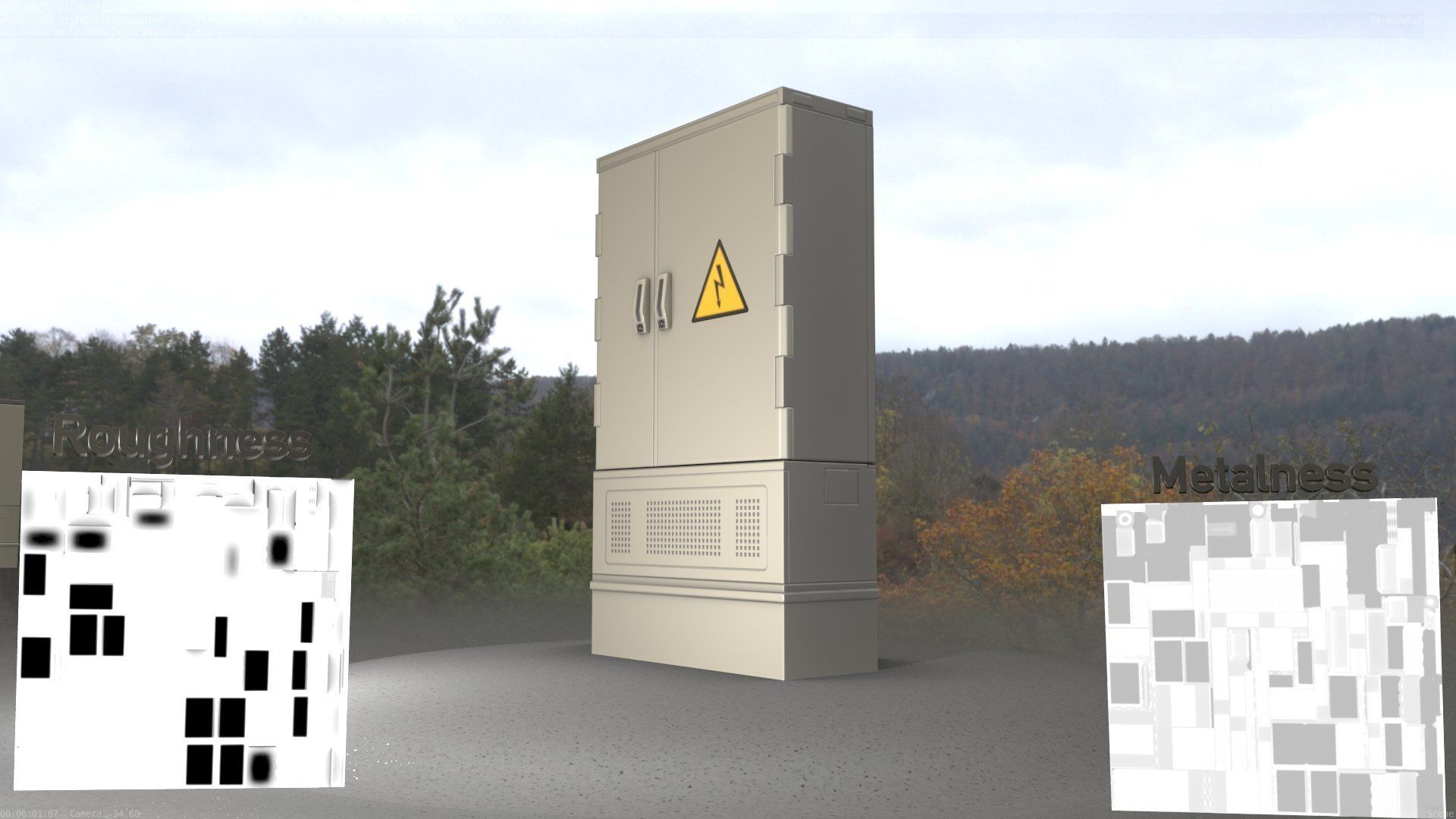 Electrical Distribution Cabinet 87 Low-poly 3D model_4