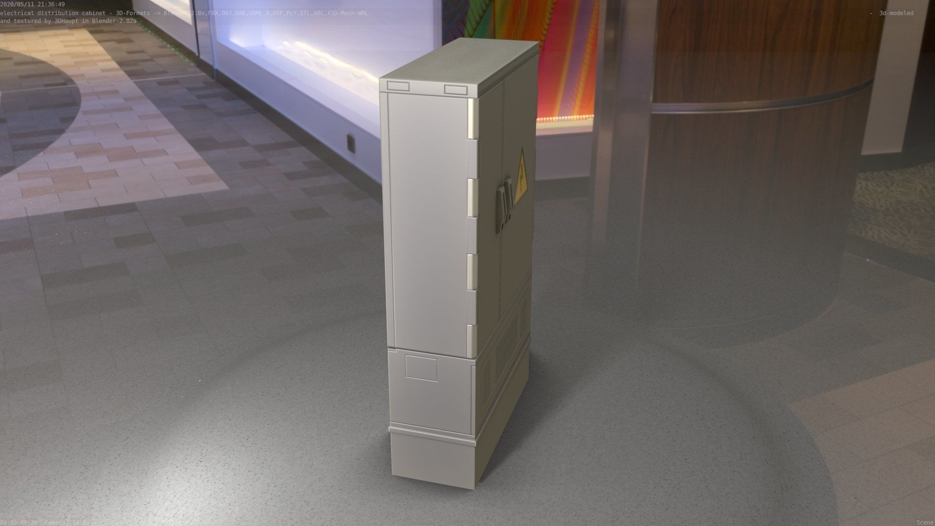Electrical Distribution Cabinet 87 Low-poly 3D model_67