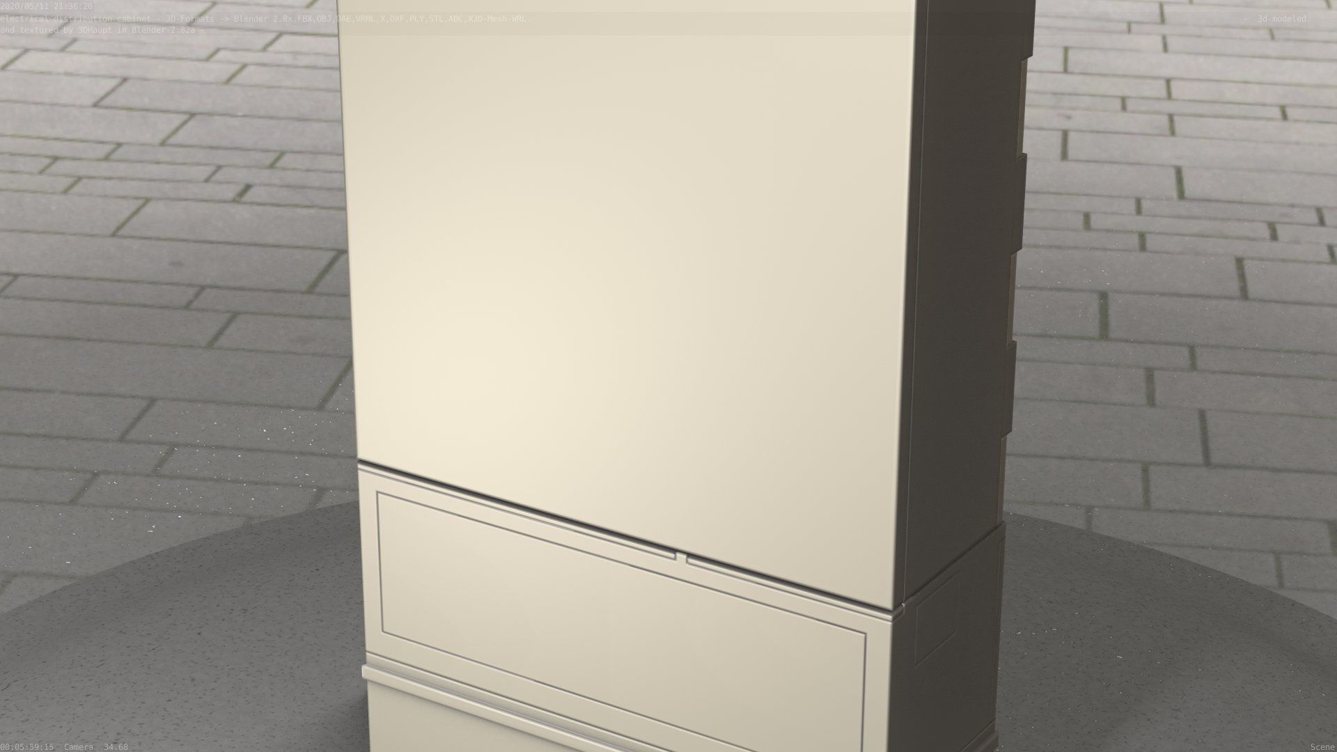 Electrical Distribution Cabinet 87 Low-poly 3D model_39