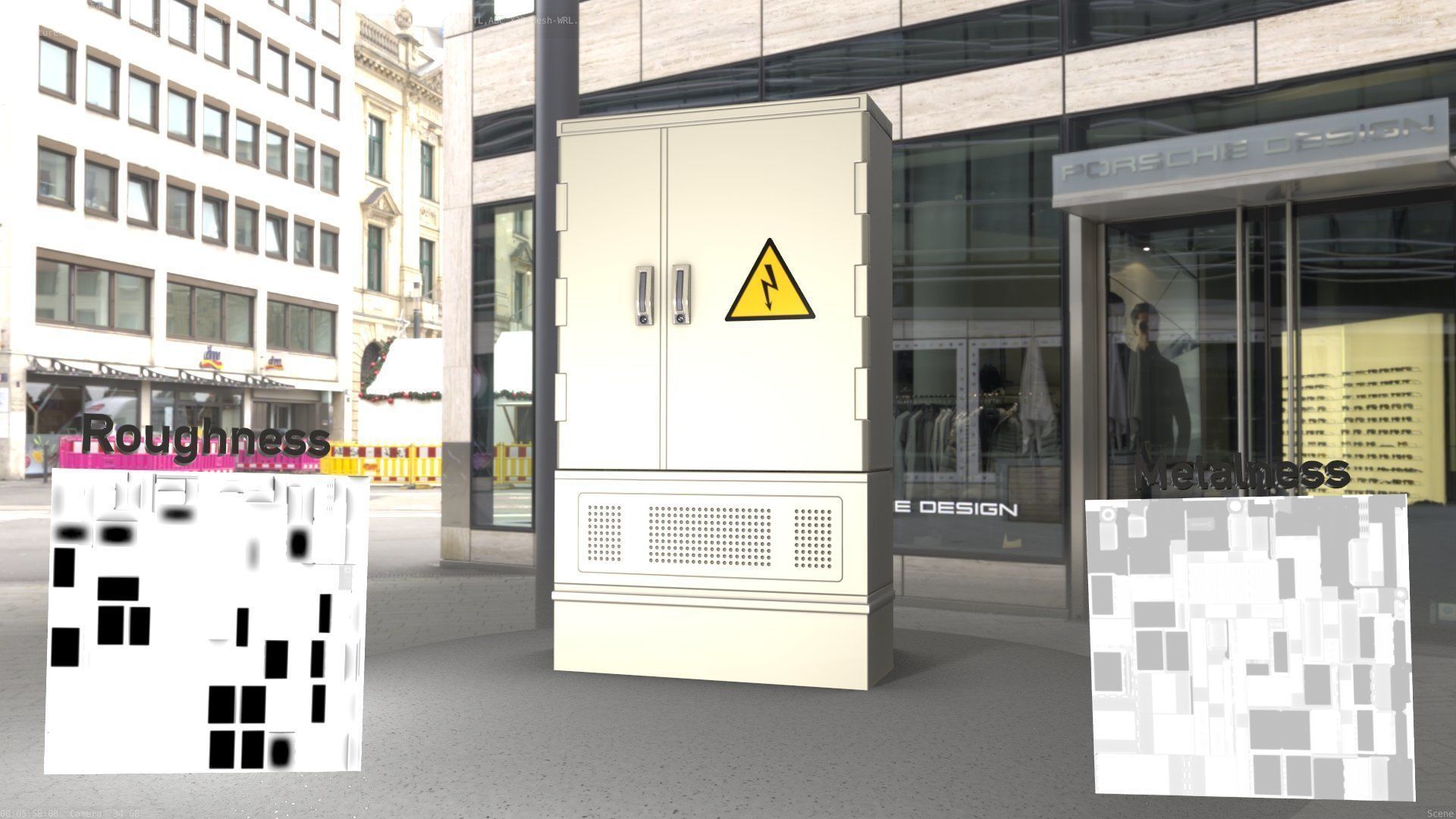 Electrical Distribution Cabinet 87 Low-poly 3D model_8