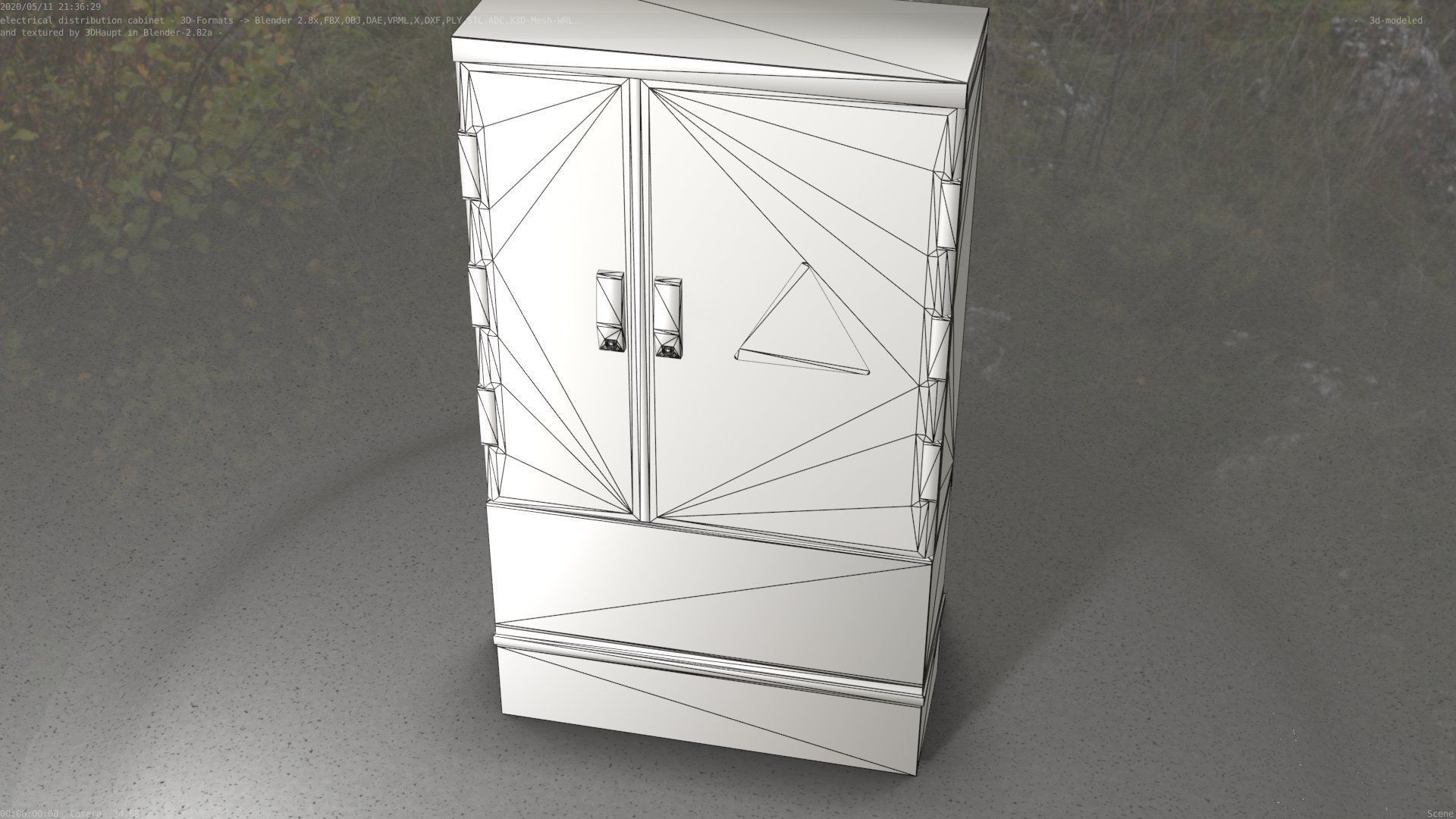 Electrical Distribution Cabinet 87 Low-poly 3D model_2