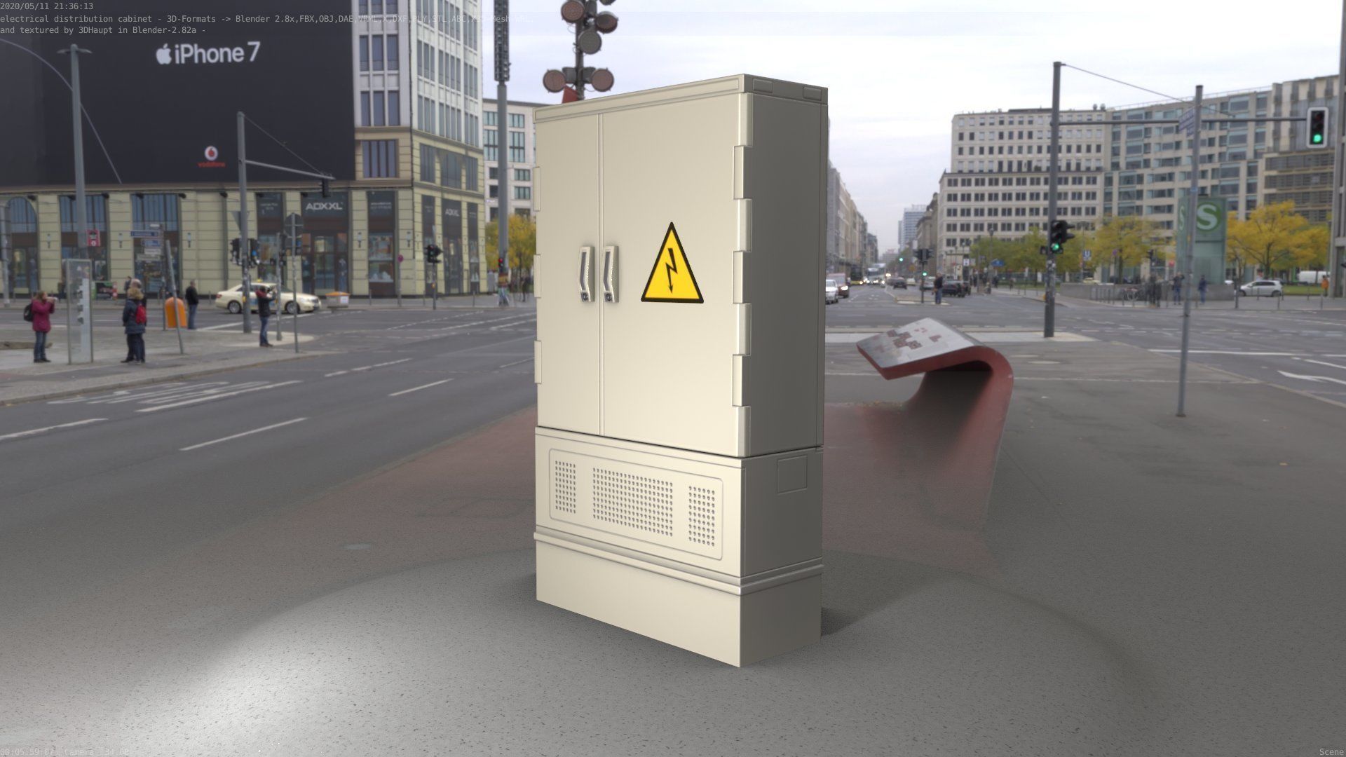 Electrical Distribution Cabinet 87 Low-poly 3D model_31
