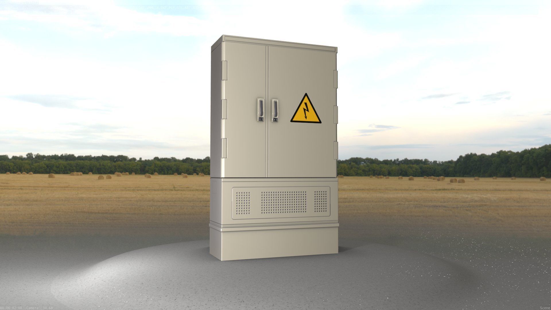 Electrical Distribution Cabinet 87 Low-poly 3D model_97