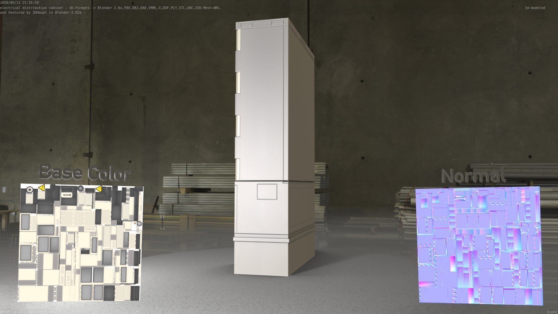 Electrical Distribution Cabinet 87 Low-poly 3D model_14