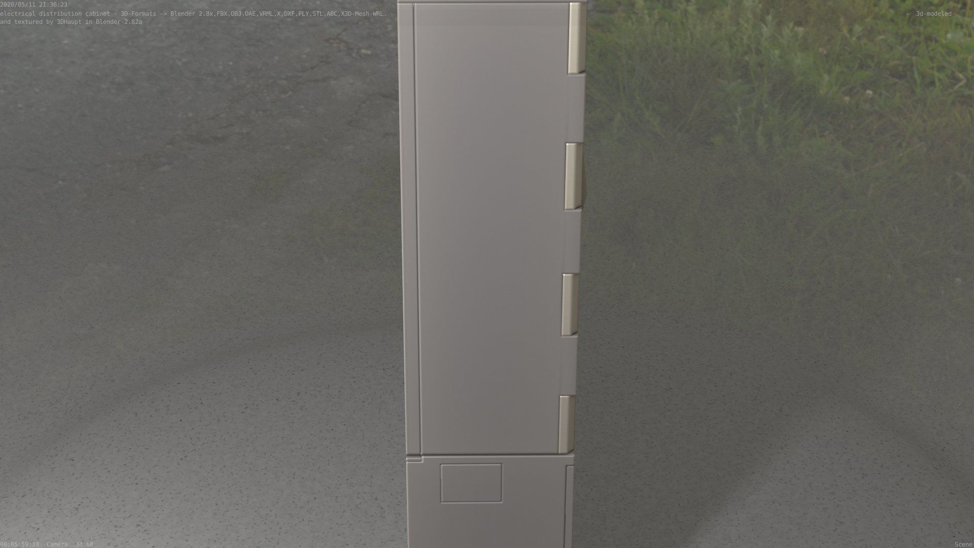 Electrical Distribution Cabinet 87 Low-poly 3D model_42