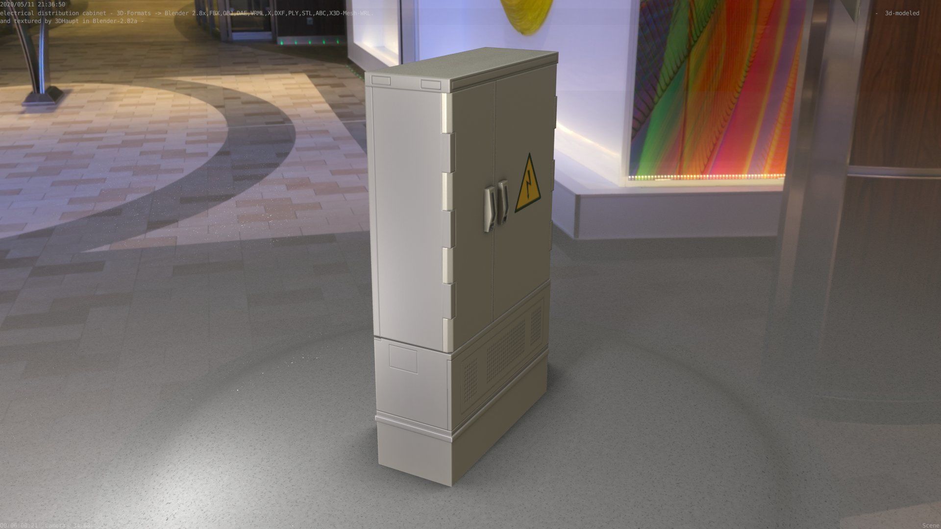 Electrical Distribution Cabinet 87 Low-poly 3D model_68