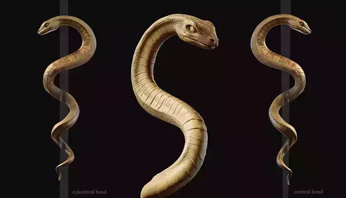 Medical symbol Asclepius - only Snake 3D print model