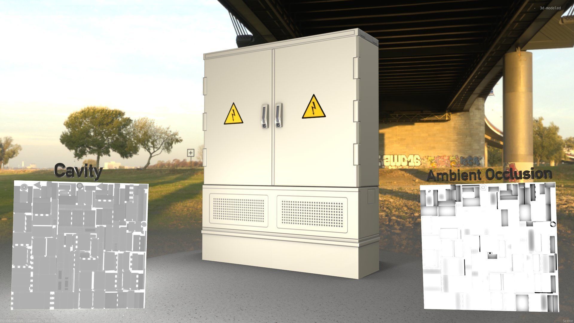 Electrical Distribution Cabinet 88 Low-poly 3D model_101