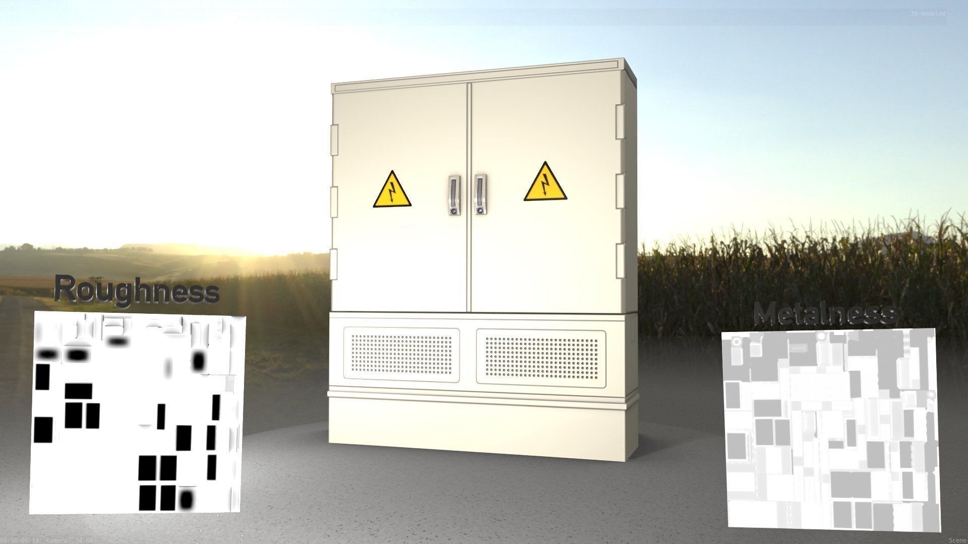 Electrical Distribution Cabinet 88 Low-poly 3D model_100