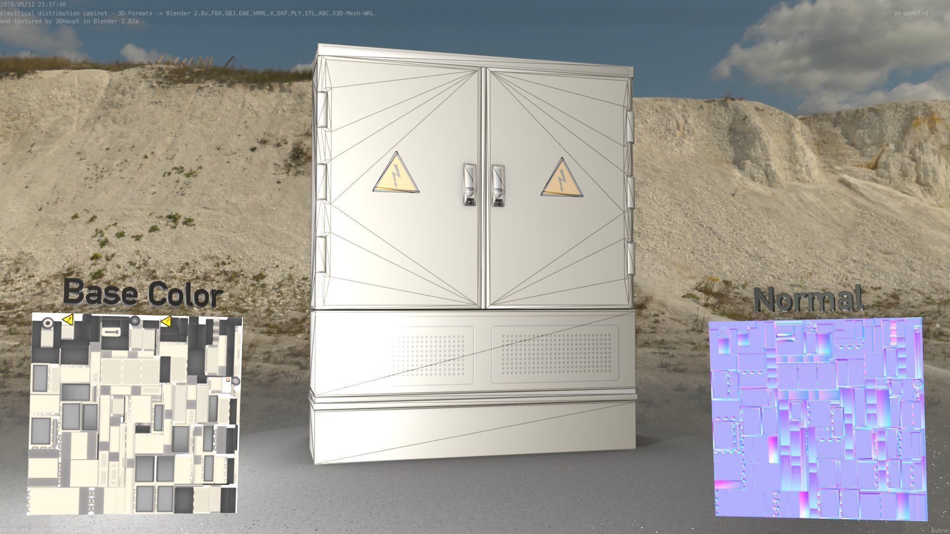 Electrical Distribution Cabinet 88 Low-poly 3D model_4