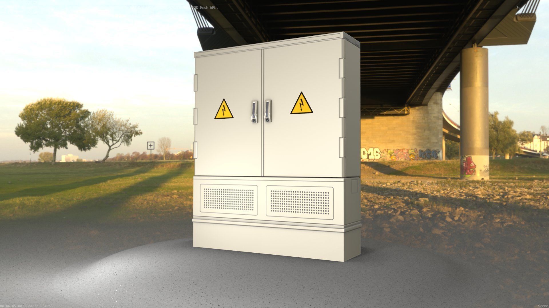 Electrical Distribution Cabinet 88 Low-poly 3D model_70