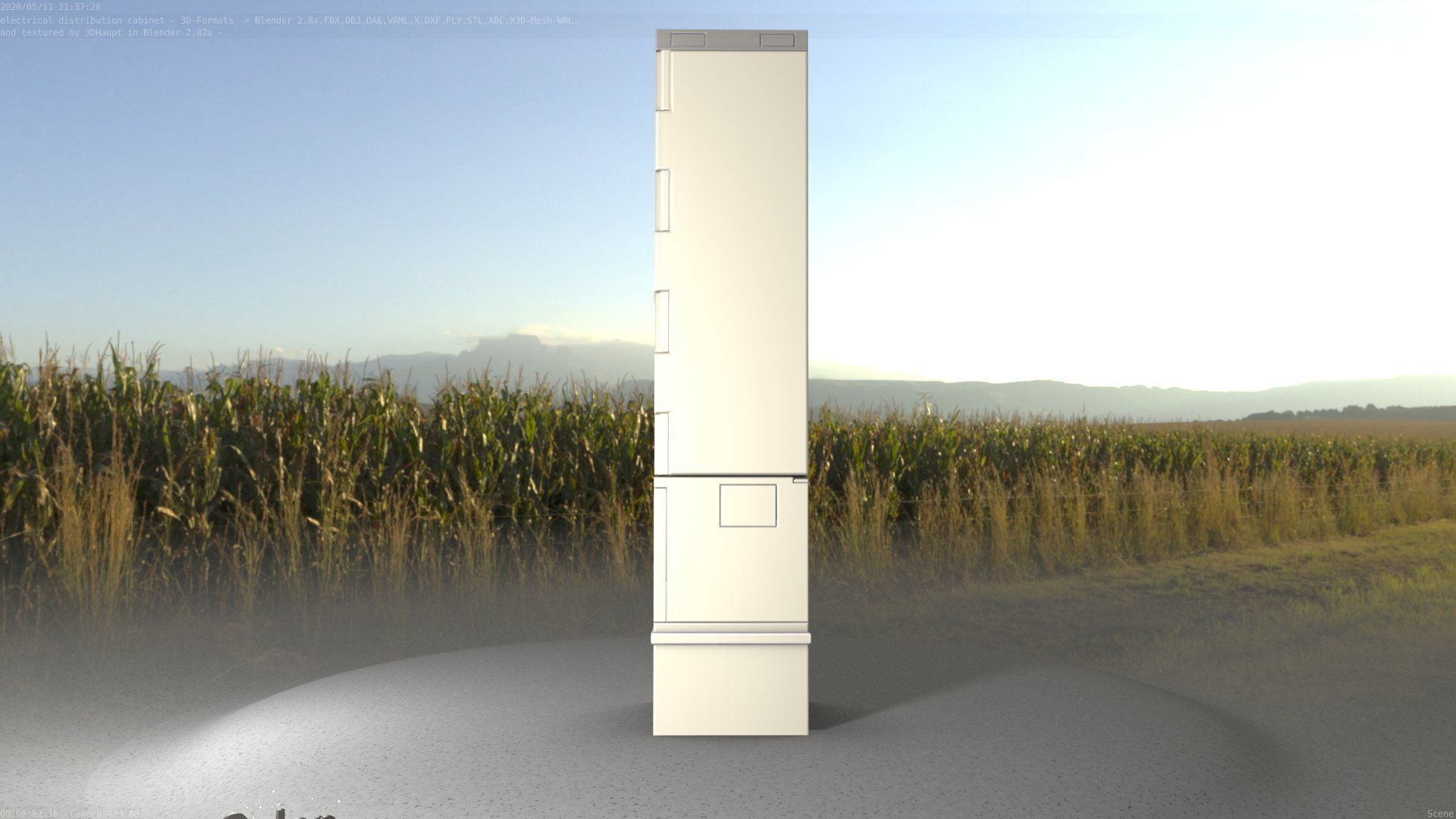 Electrical Distribution Cabinet 88 Low-poly 3D model_10