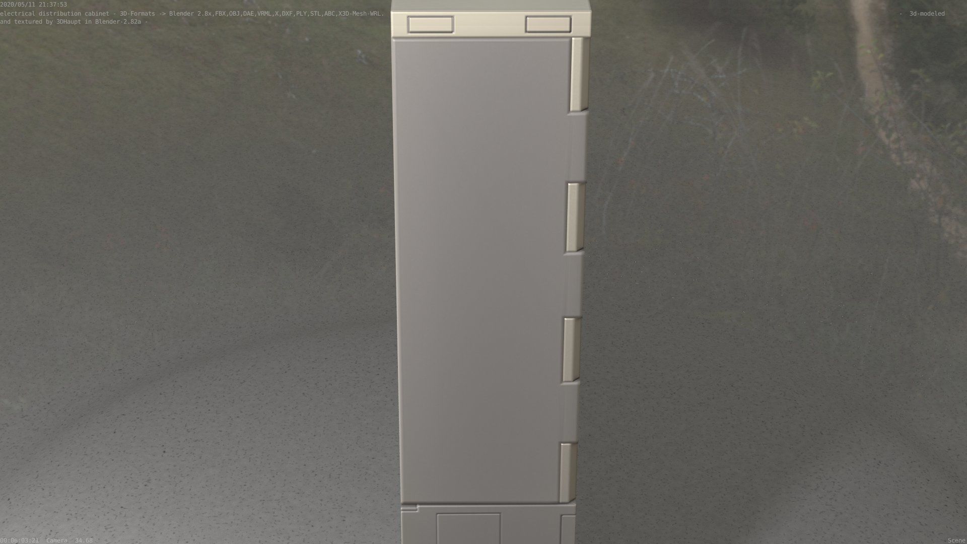 Electrical Distribution Cabinet 88 Low-poly 3D model_37