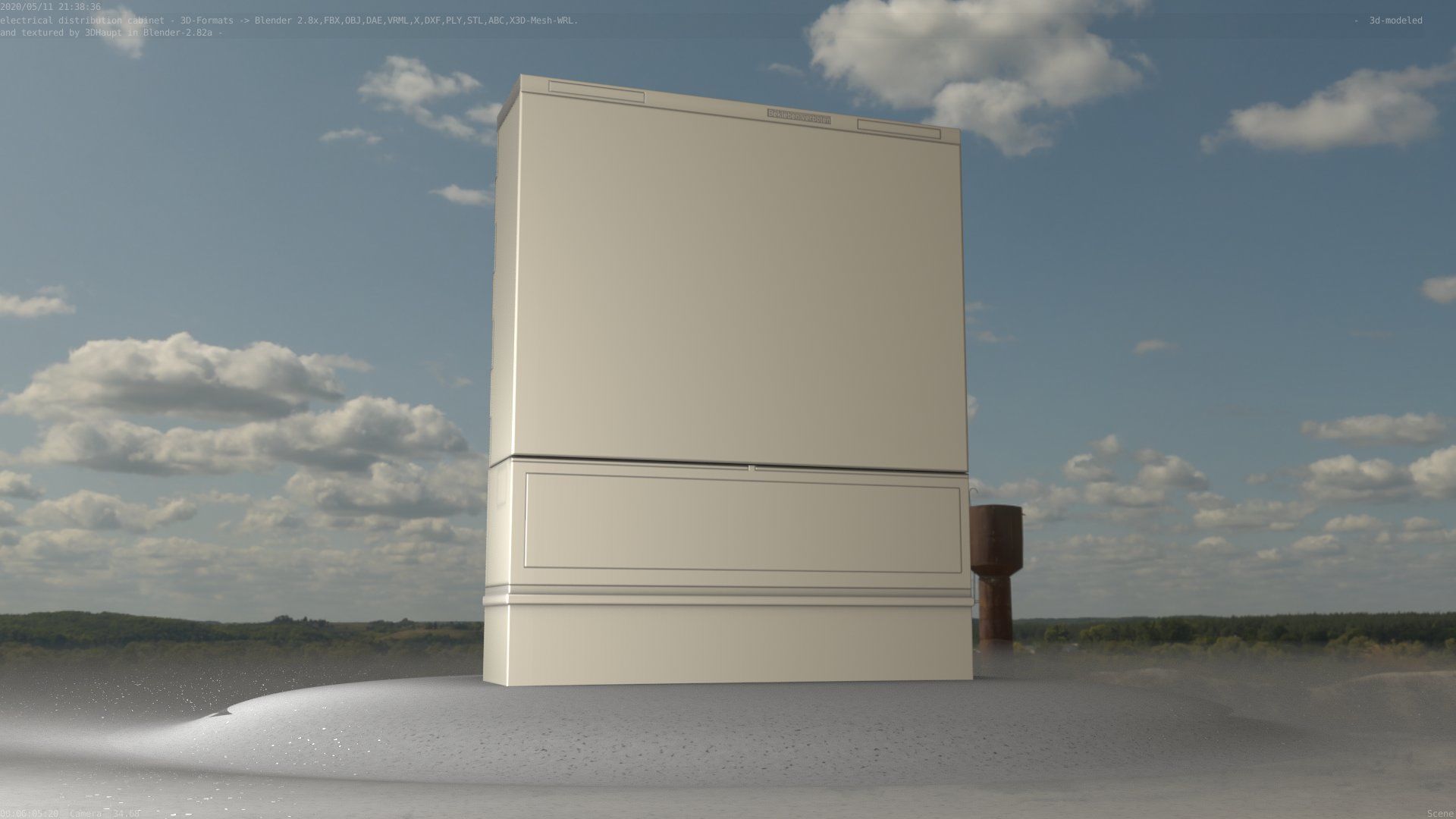 Electrical Distribution Cabinet 88 Low-poly 3D model_82