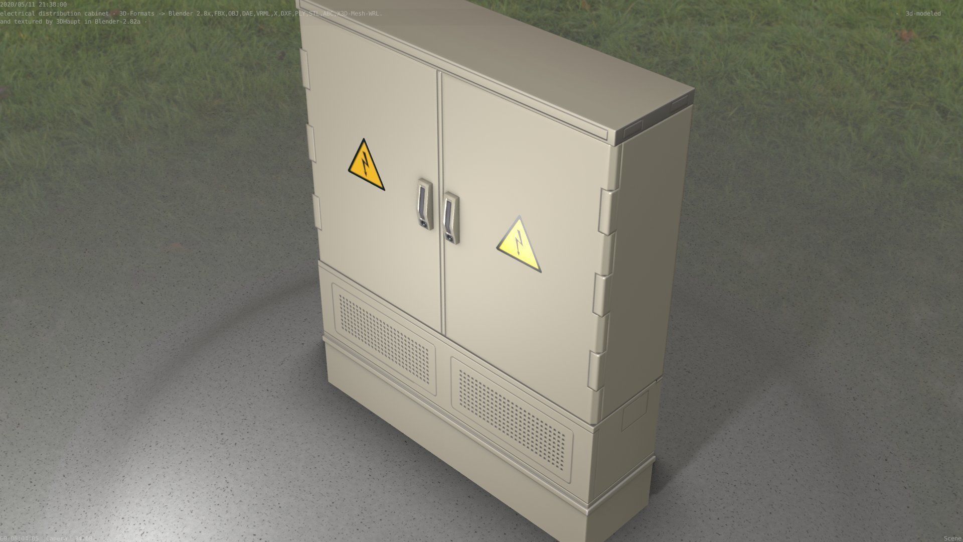 Electrical Distribution Cabinet 88 Low-poly 3D model_43