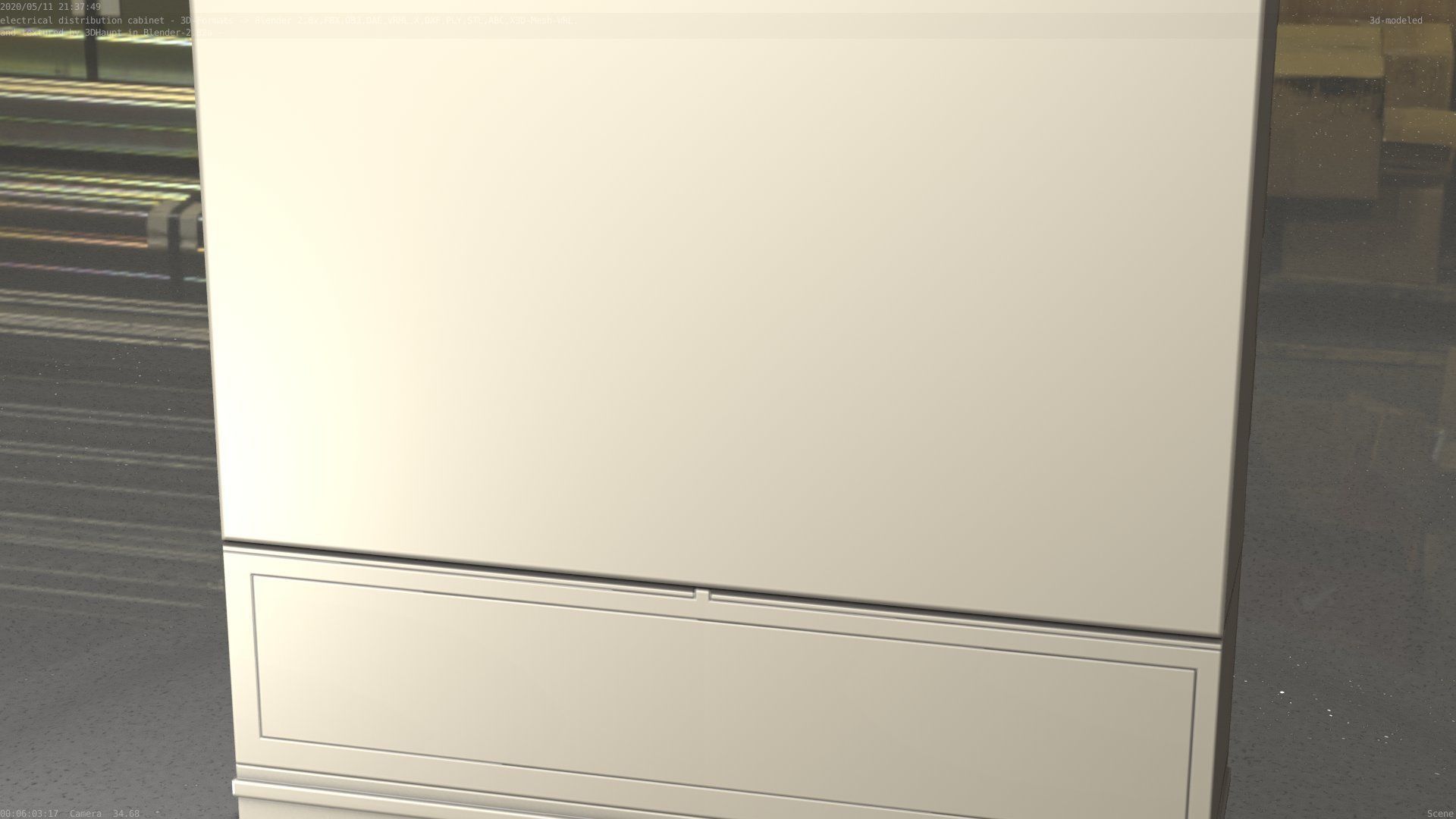 Electrical Distribution Cabinet 88 Low-poly 3D model_33