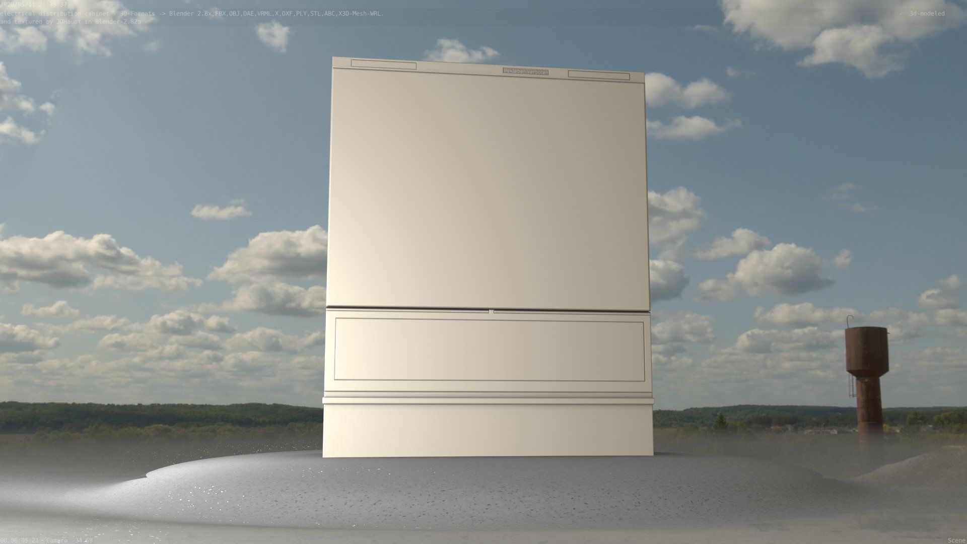 Electrical Distribution Cabinet 88 Low-poly 3D model_83