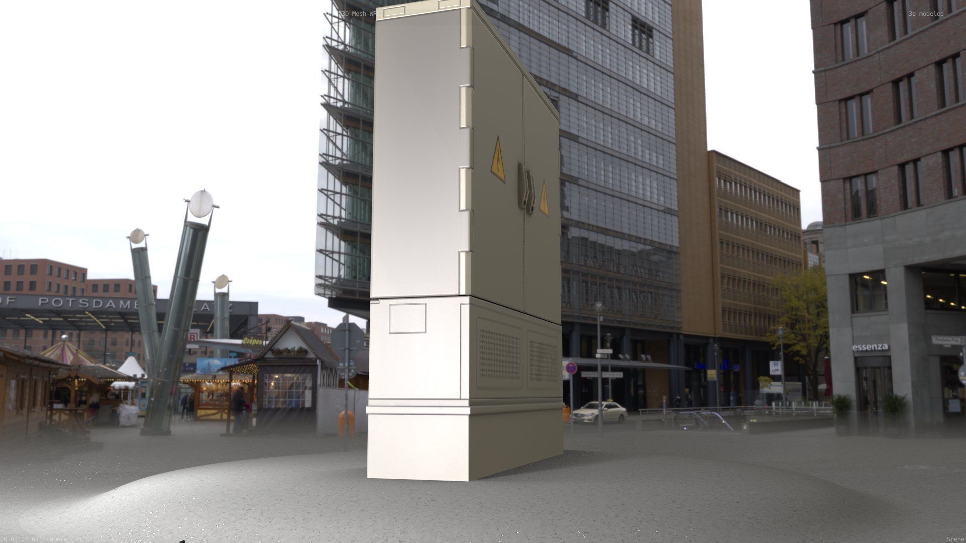 Electrical Distribution Cabinet 88 Low-poly 3D model_22